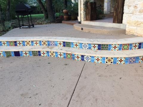 mexican tile pool deck