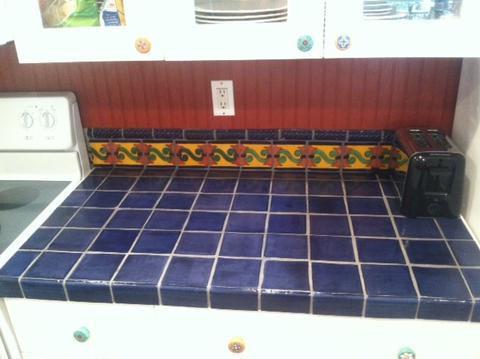 mexican tile kitchen counter