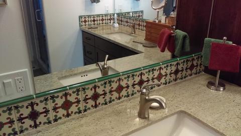 mexican tile backsplash bathroom