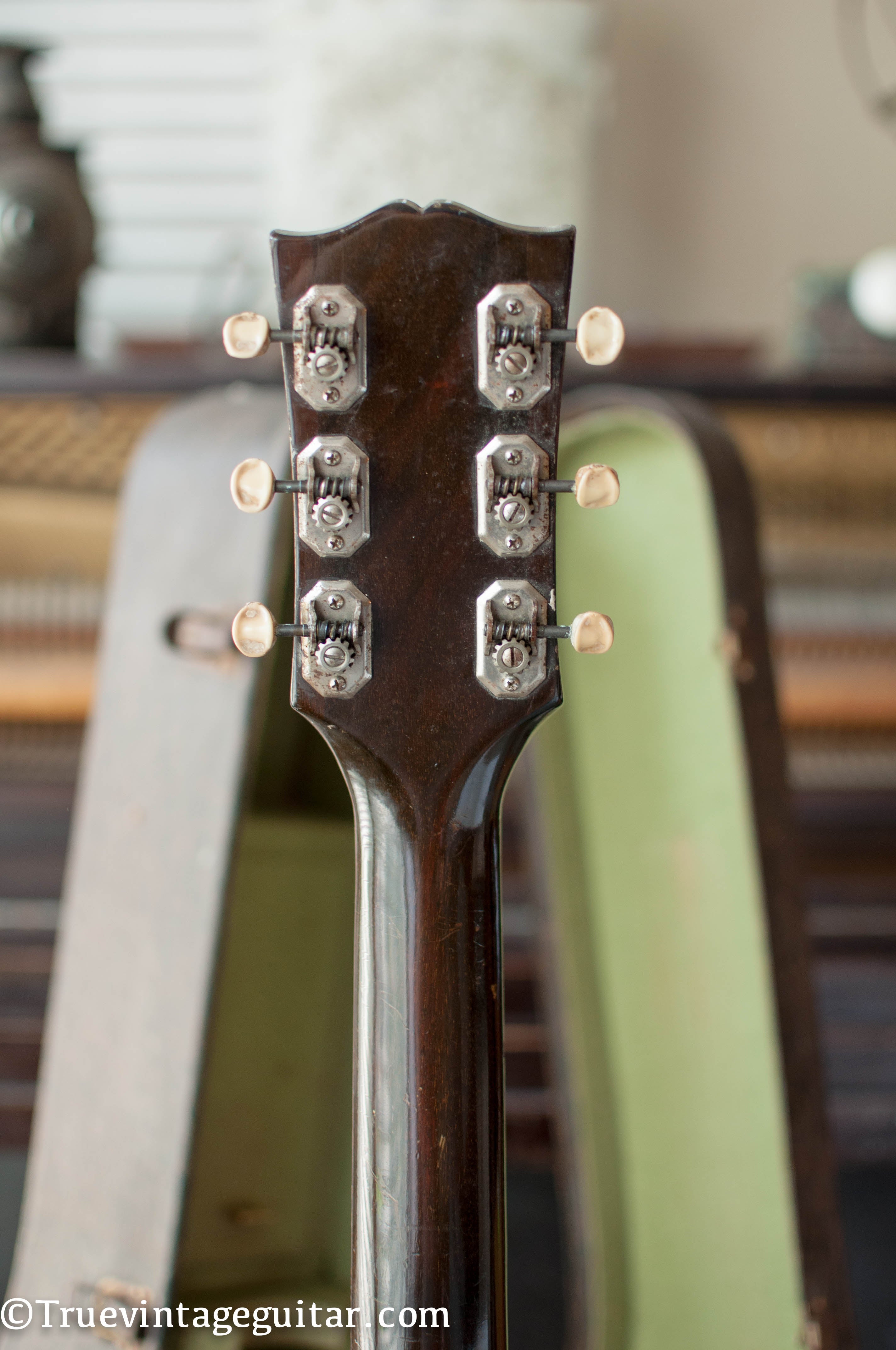 Gibson ES-150 headstock, open back Kluson tuners