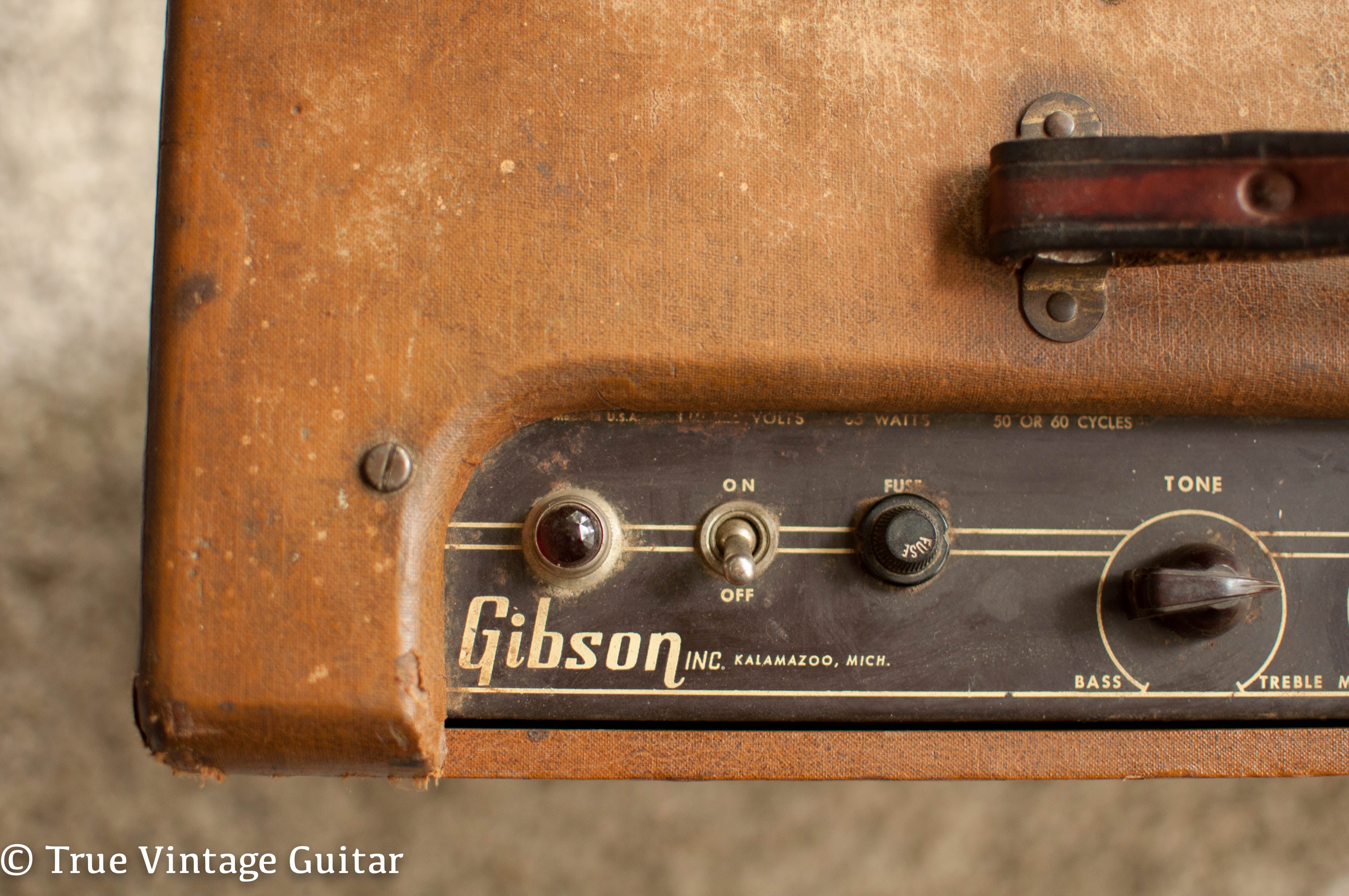 Gibson logo 1953 guitar amp brown