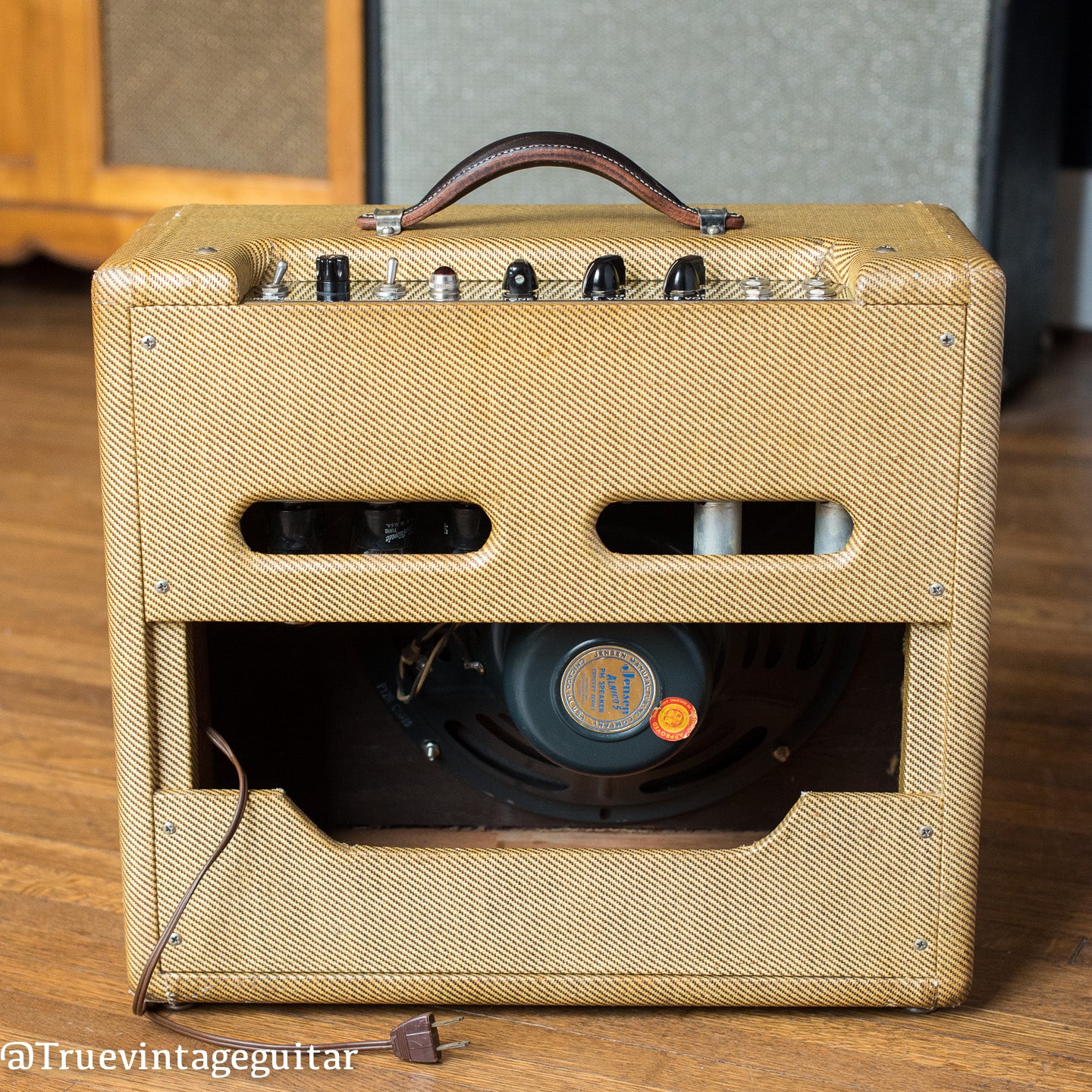 Vintage 1955 Fender Deluxe guitar amp tweed