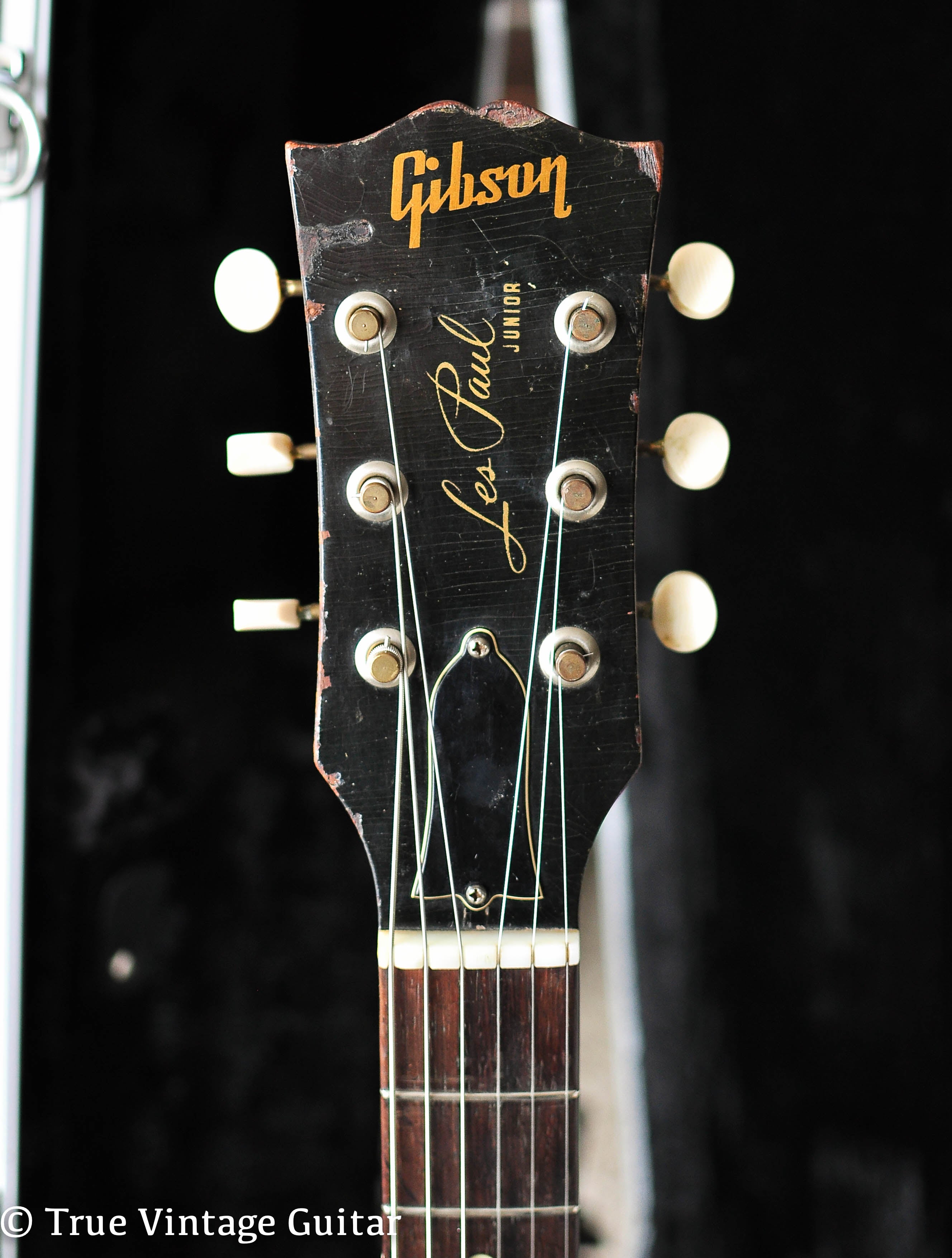 Headstock, Vintage 1956 Gibson Les Paul Junior guitar