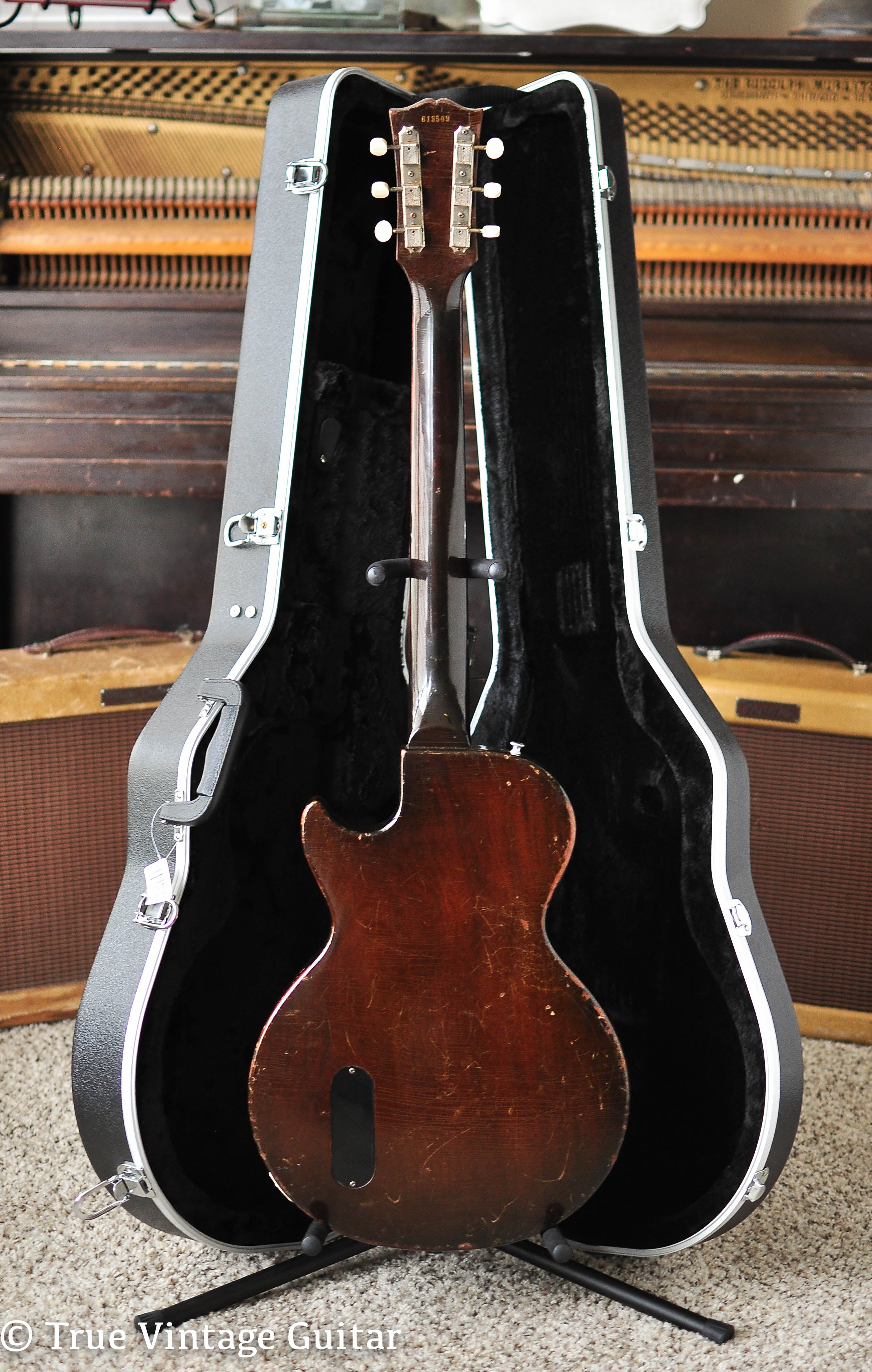 Back of Vintage 1956 Gibson Les Paul Junior guitar