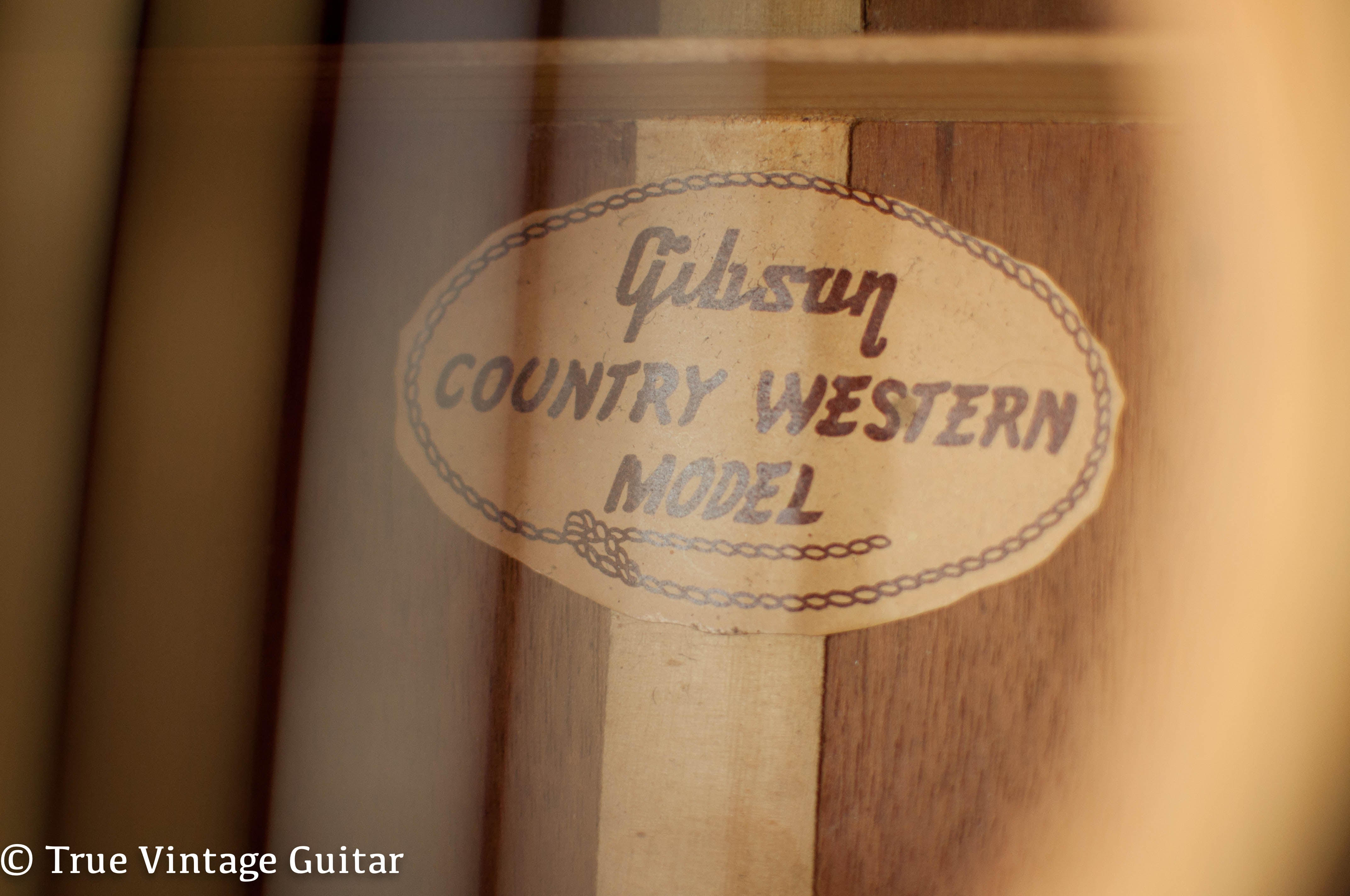 Gibson Country Western interior paper label