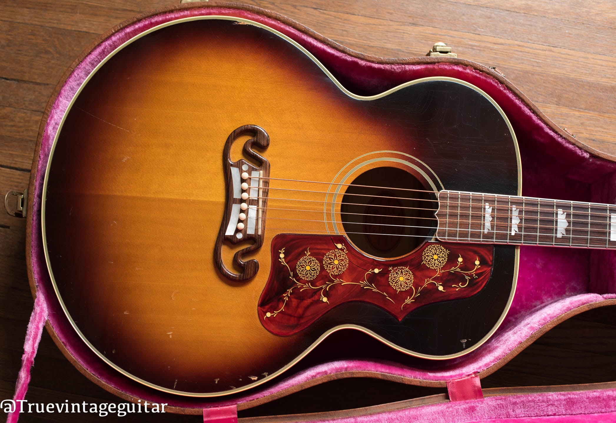 1958 Gibson J-200 Sunburst, body in case