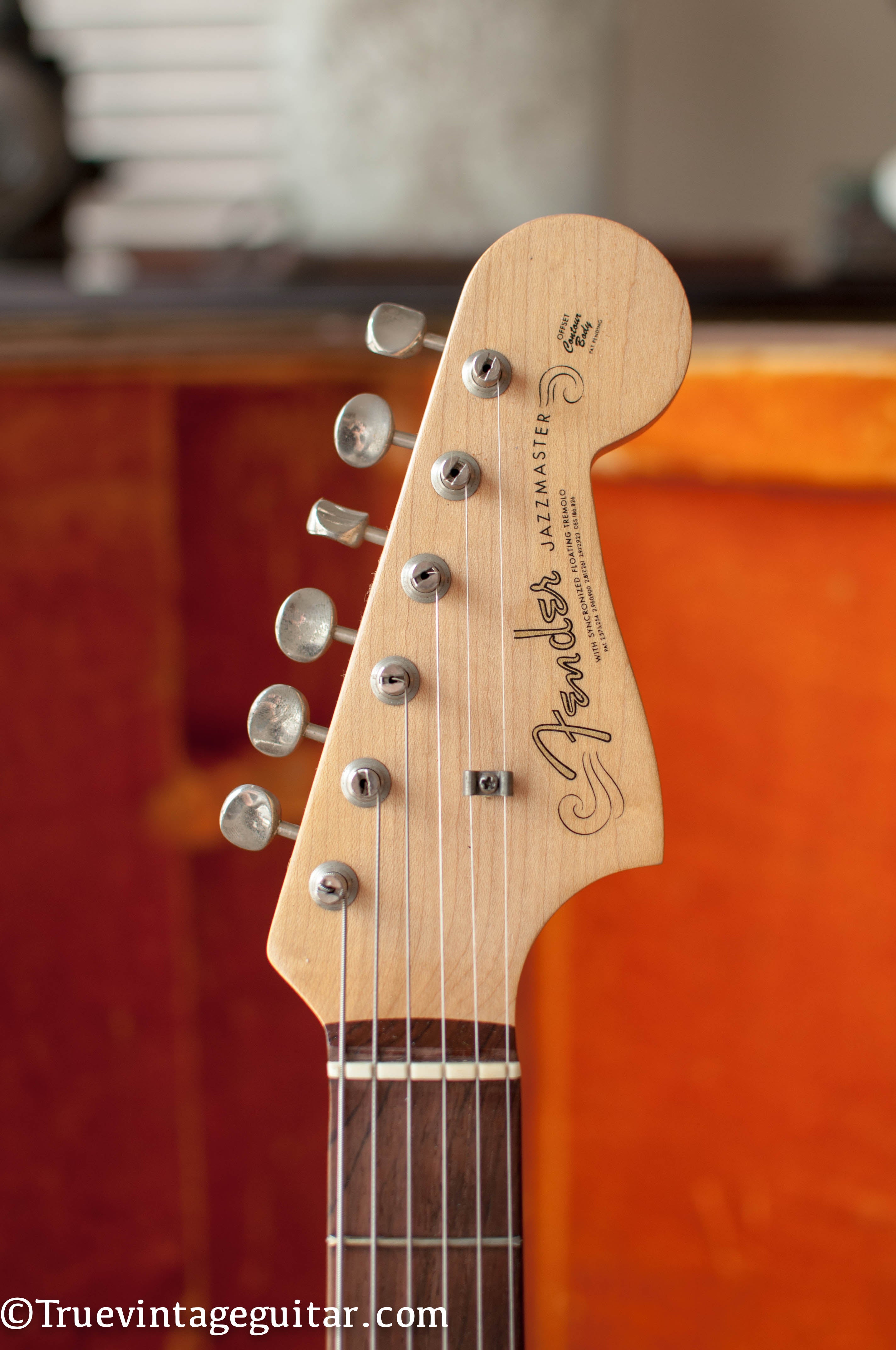 Headstock, 1961 Fender Jazzmaster vintage guitar
