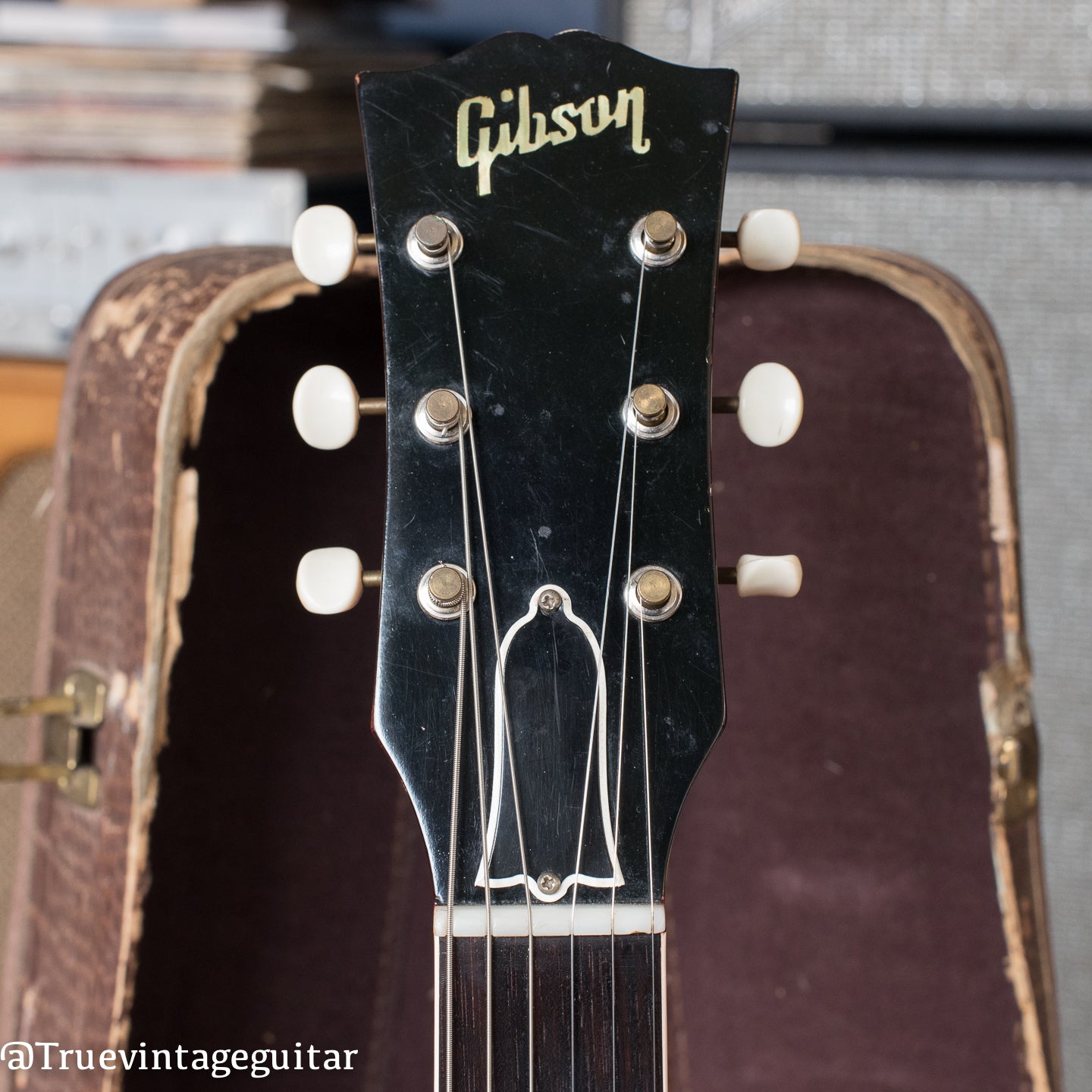 Headstock, Vintage 1961 Gibson SG Special Cherry electric guitar