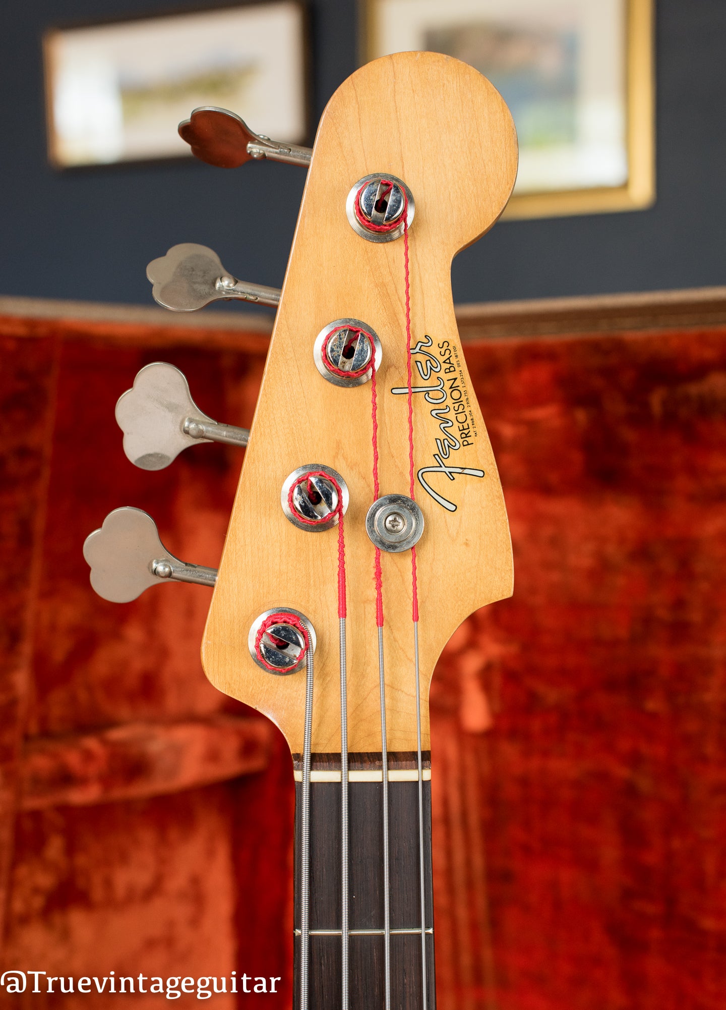 Headstock, Vintage 1963 Fender Precision Bass, P Bass