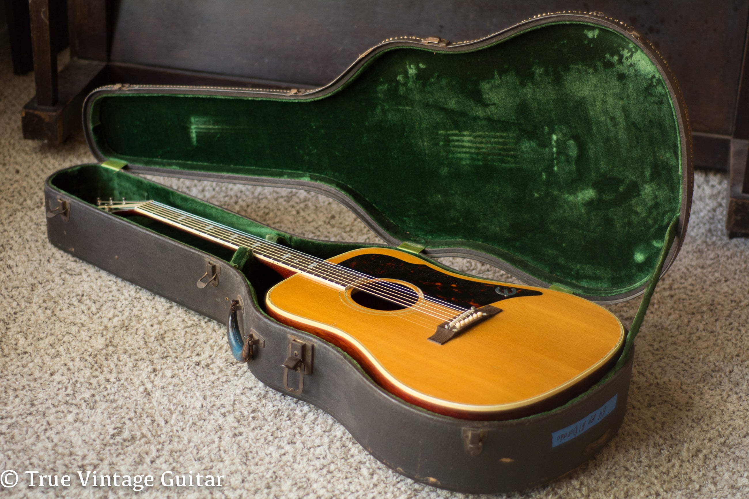 Vintage 1964 Epiphone FT90 El Dorado acoustic guitar, original hardshell case