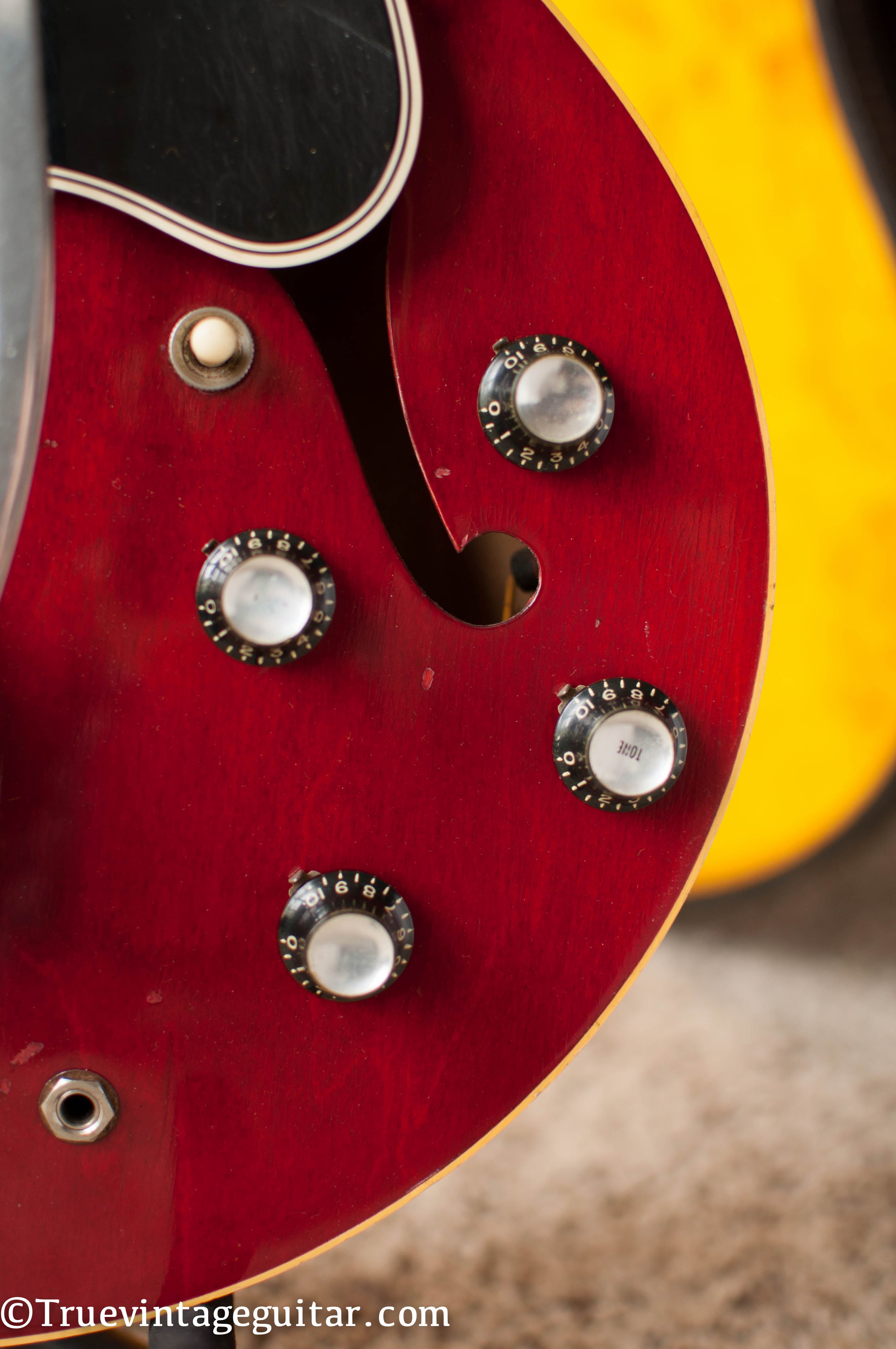 Volume and tone knobs, 1964 Gibson ES-330