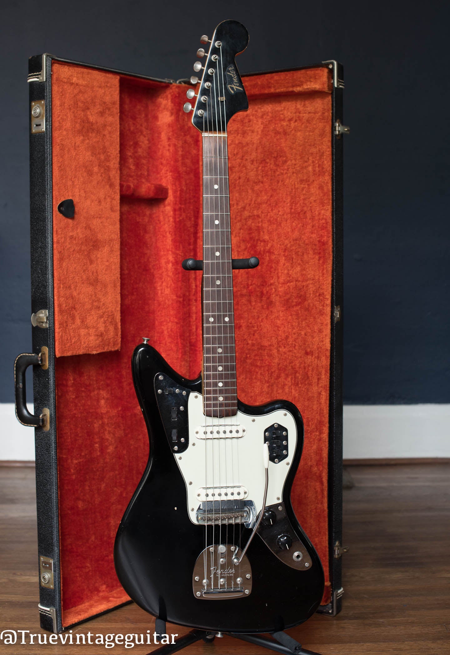 Vintage 1964 Fender Jaguar Black matching headstock