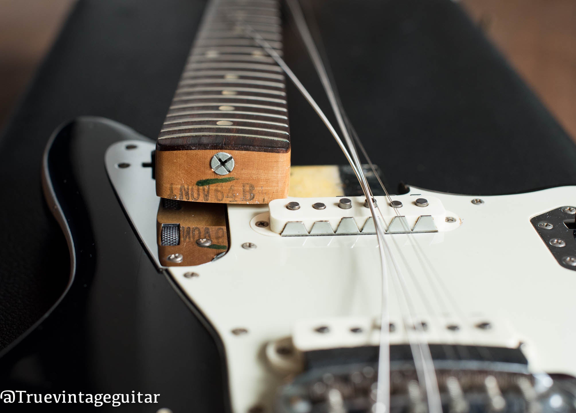 1964 Fender Jaguar Black, neck heel date stamp