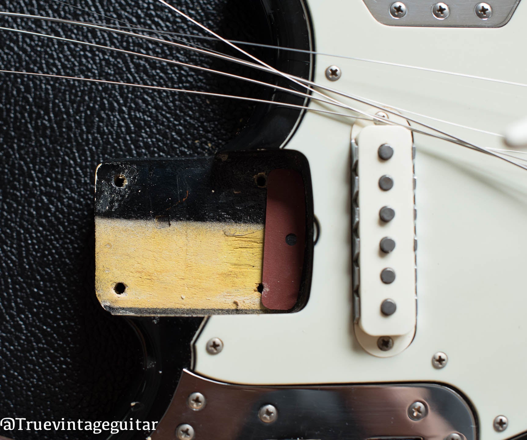 1964 Fender Jaguar Black, neck pocket, original finish