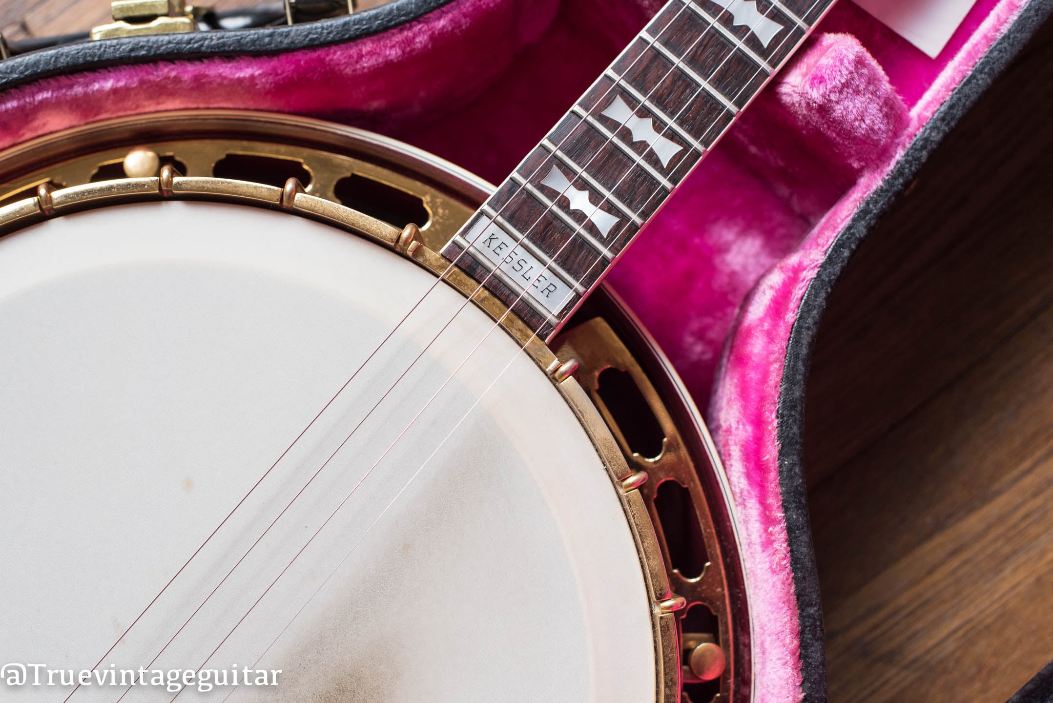 1962 Gibson TB-250 Special tenor banjo, custom engraved pearl inlay Kessler