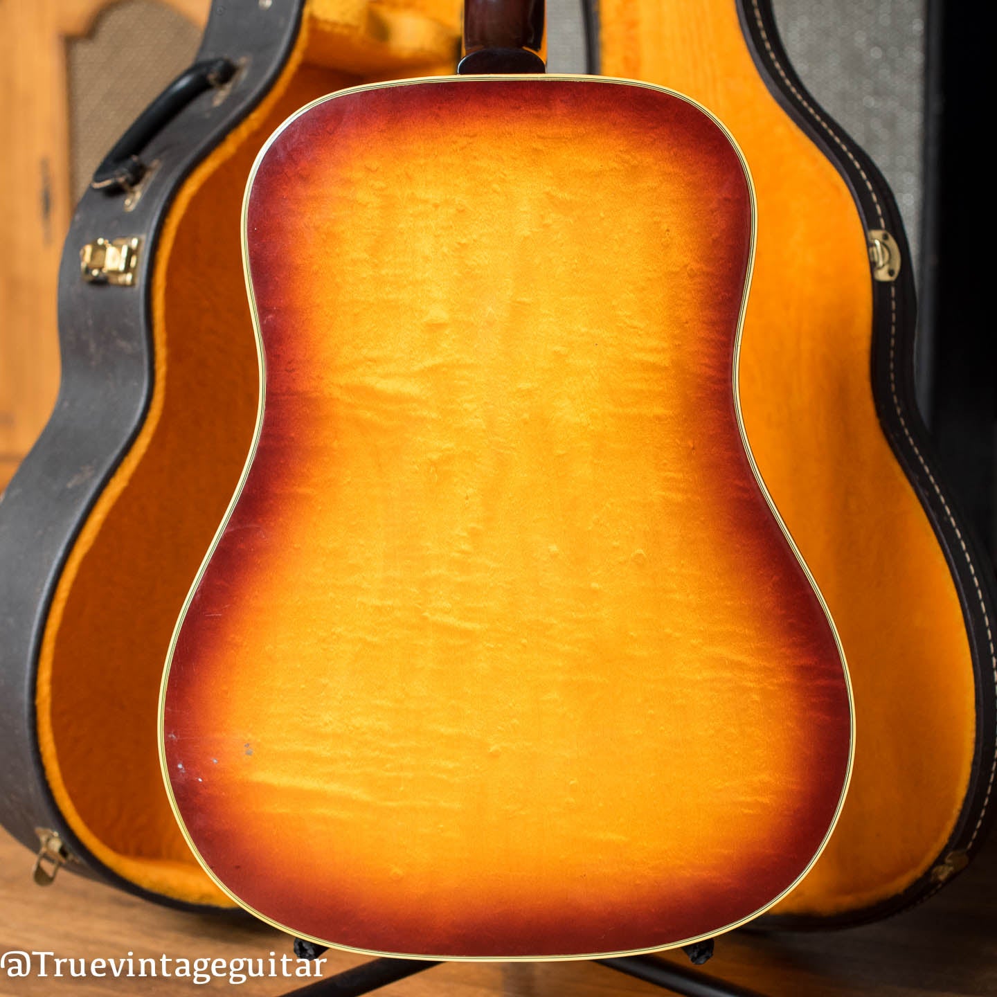 Flame Maple back, Vintage 1965 Epiphone FT-110 Frontier acoustic guitar
