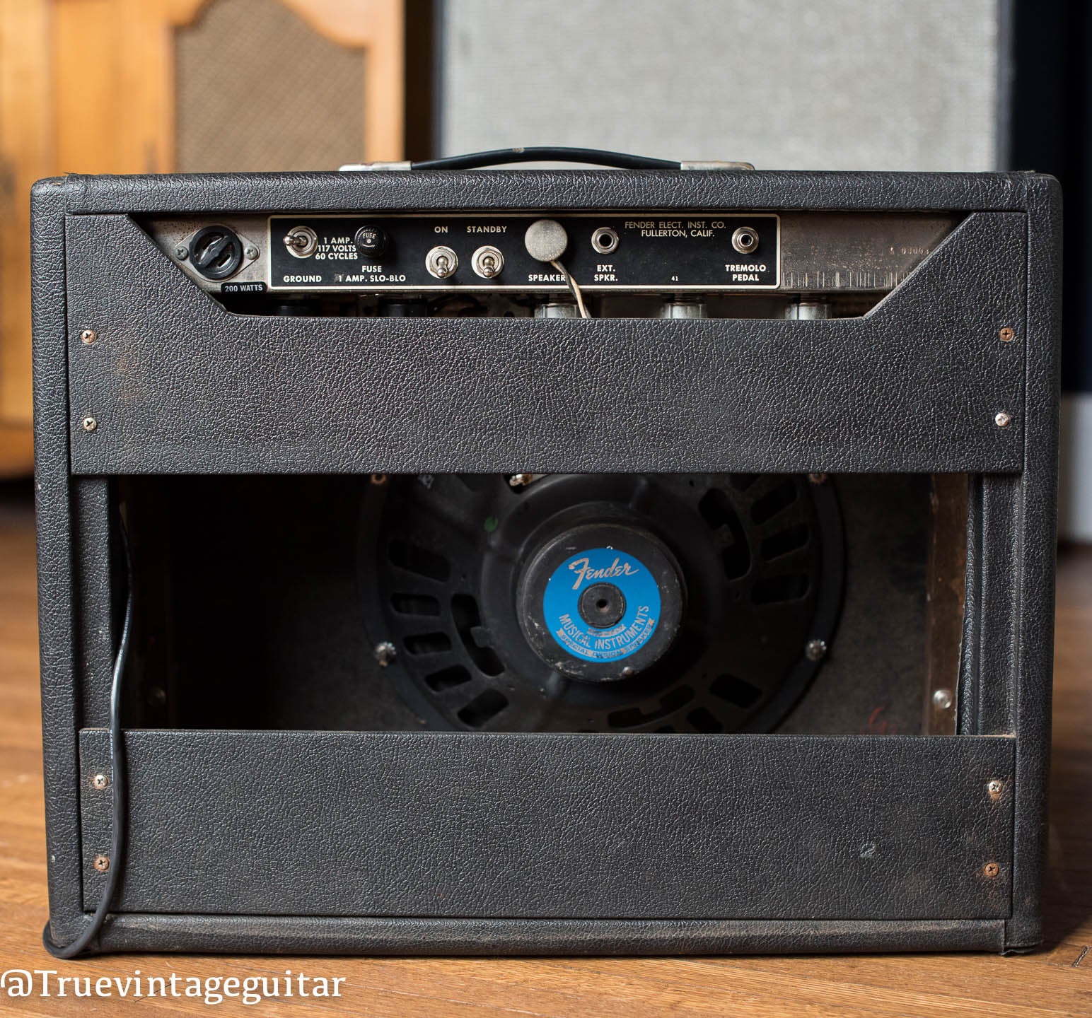 vintage 1965 Fender Deluxe guitar amp