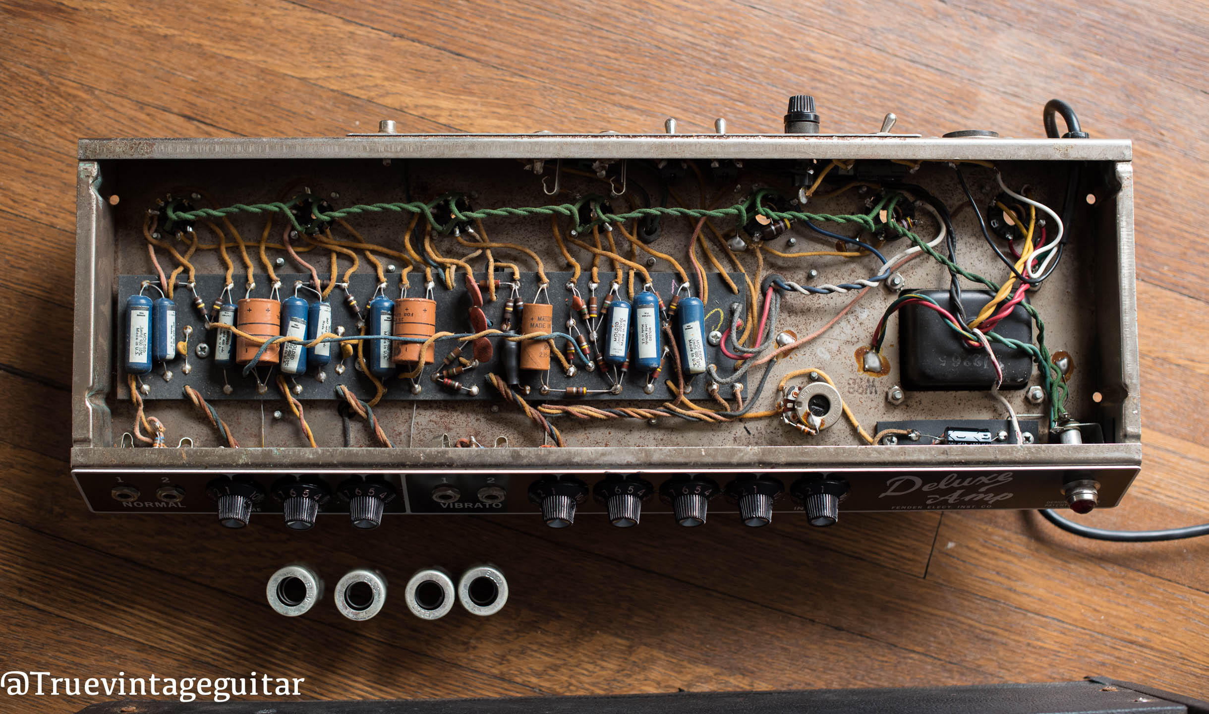 chassis, circuit board, 1965 Fender Deluxe amp