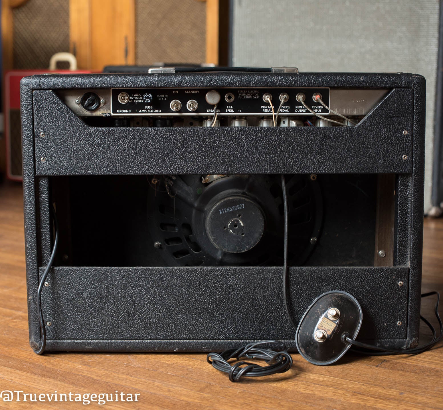 1965 Fender Deluxe Reverb Amp back speaker