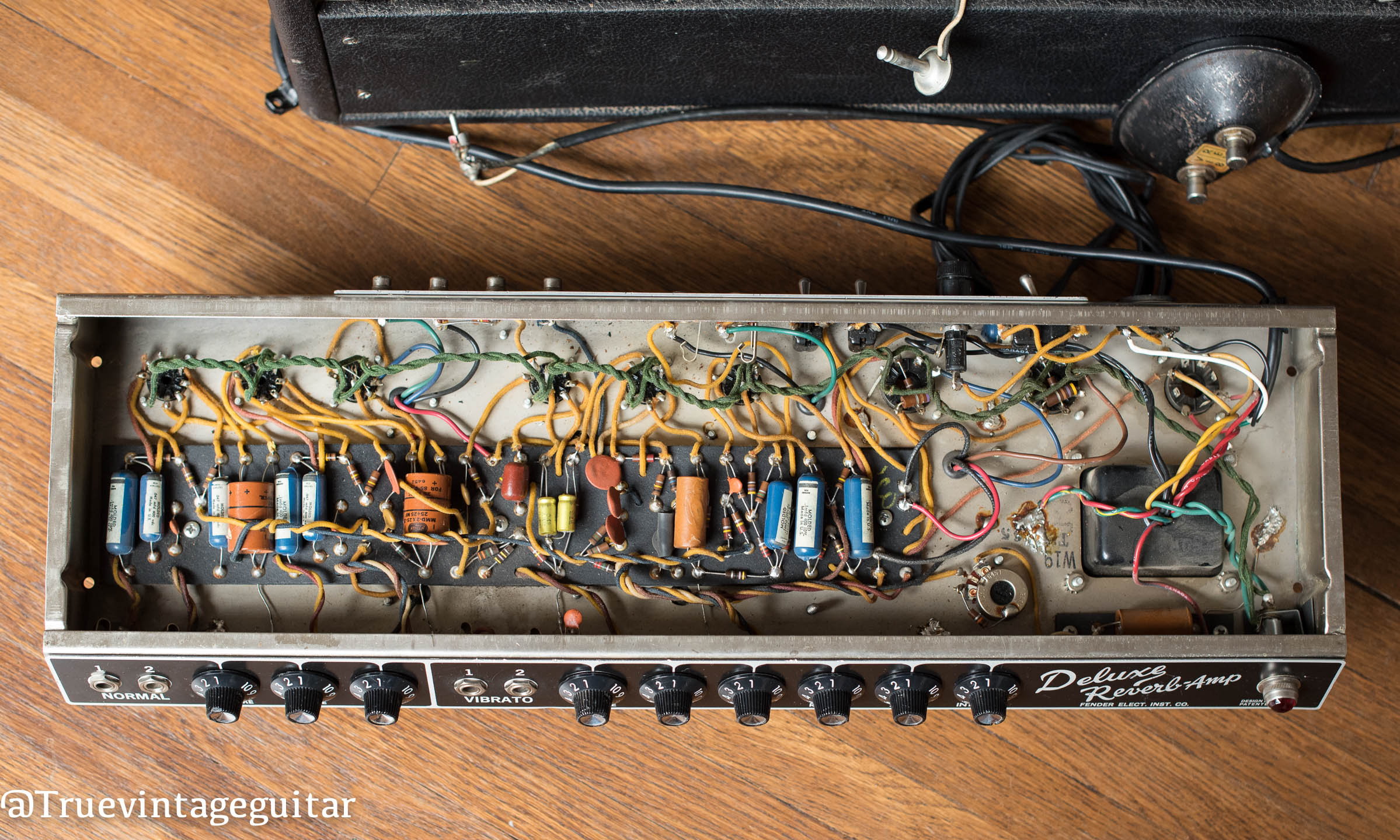 1965 Fender Deluxe Reverb amp, chassis