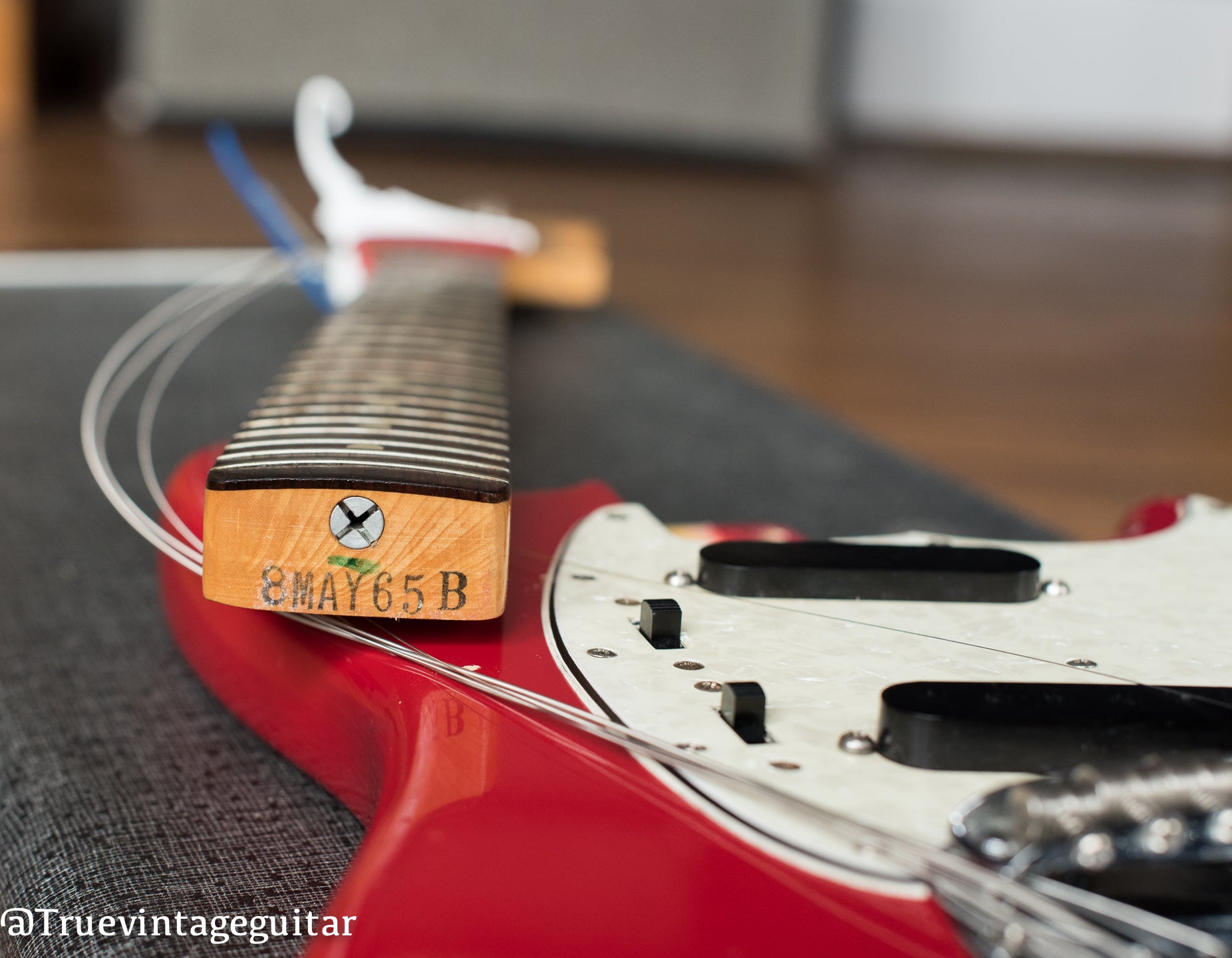 8May65B Fender Mustang neck heel date stamp