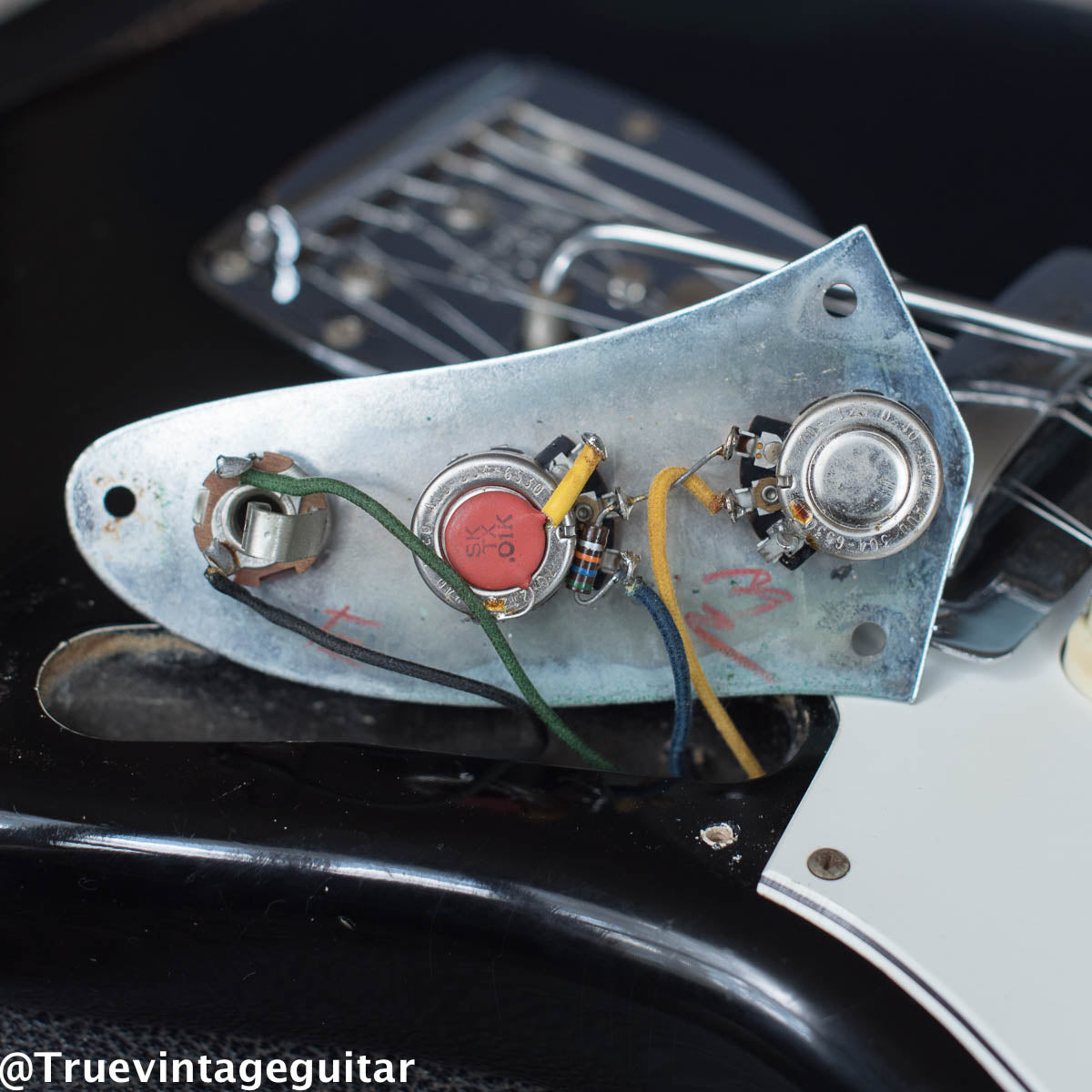 electronics, potentiometers, vintage 1966 Fender Jaguar