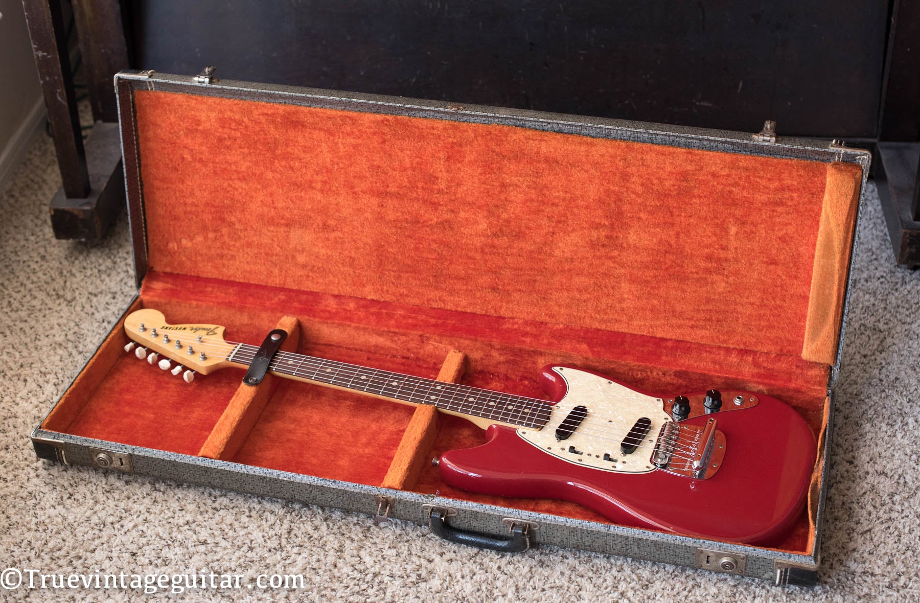 Vintage 1960s Fender Mustang guitar Red