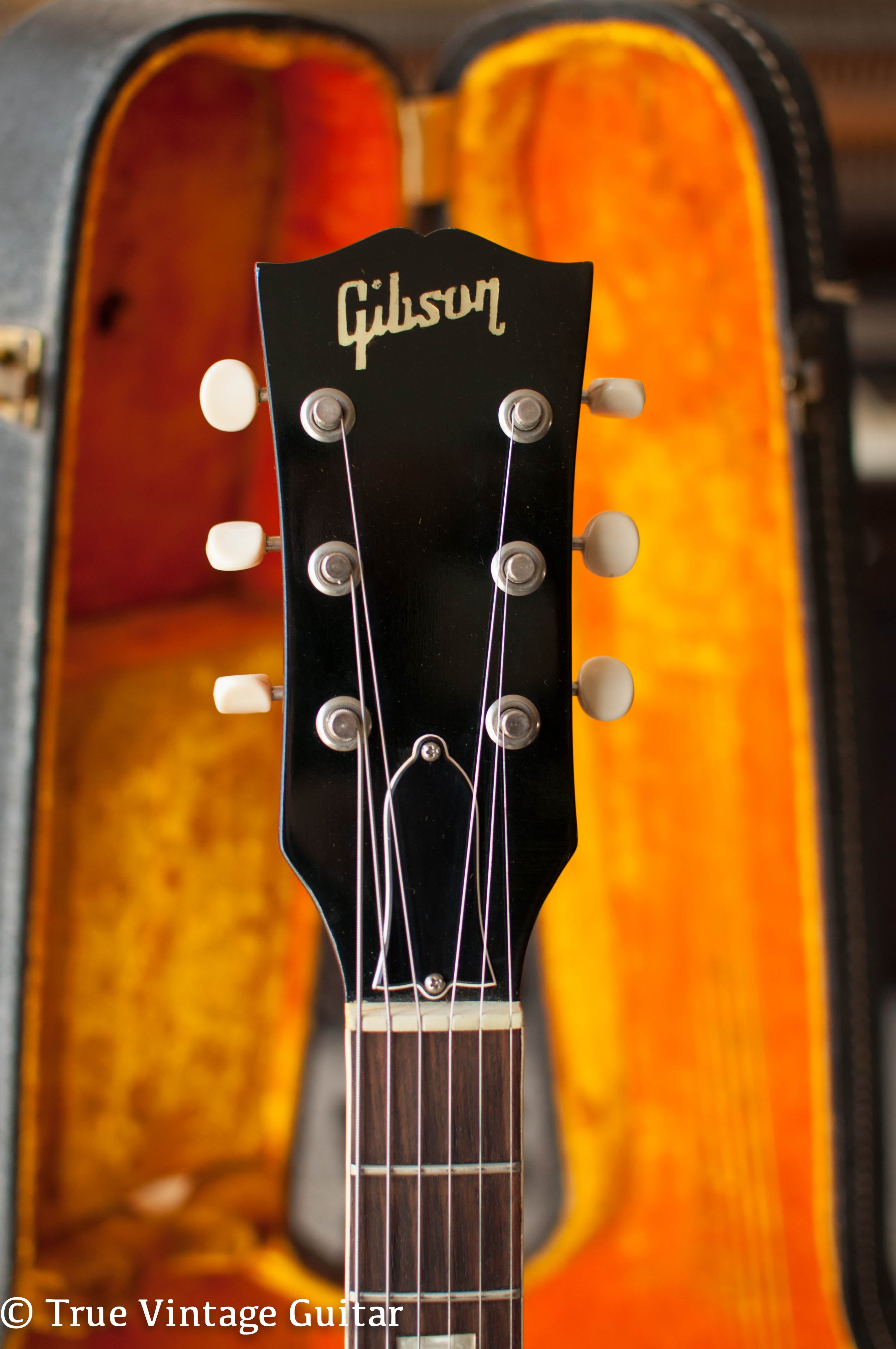 Gibson pearl inlay black headstock 1966 ES-330 Red
