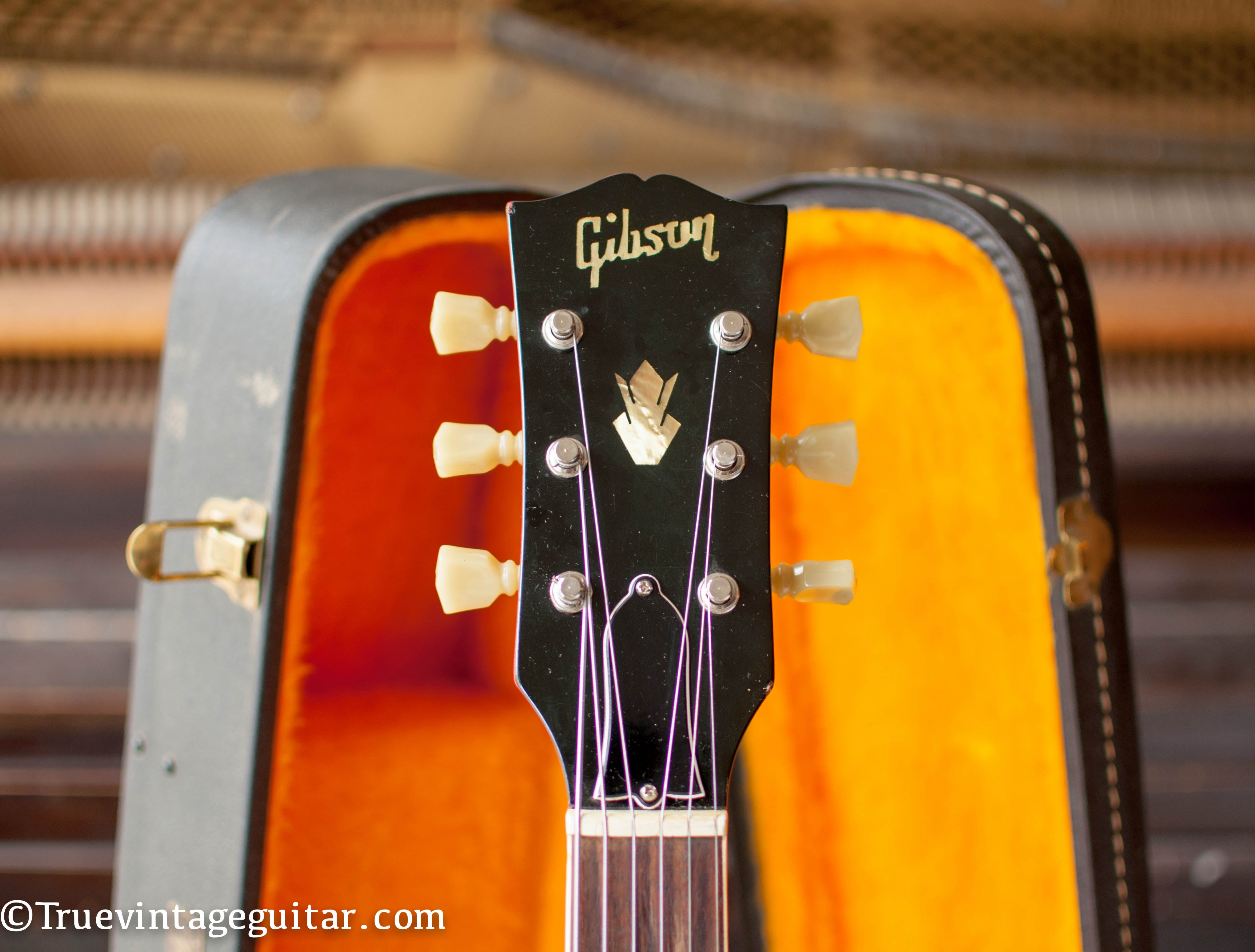 Headstock, Vintage 1966 Gibson ES-335 tdc electric guitar