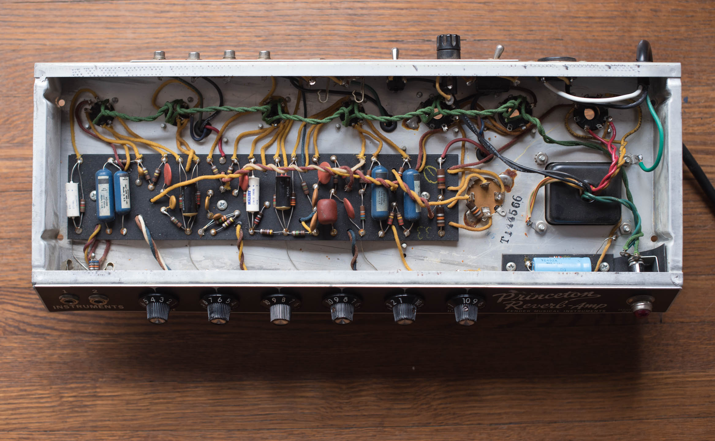 chassis, circuit board, 1966 Fender Princeton Reverb