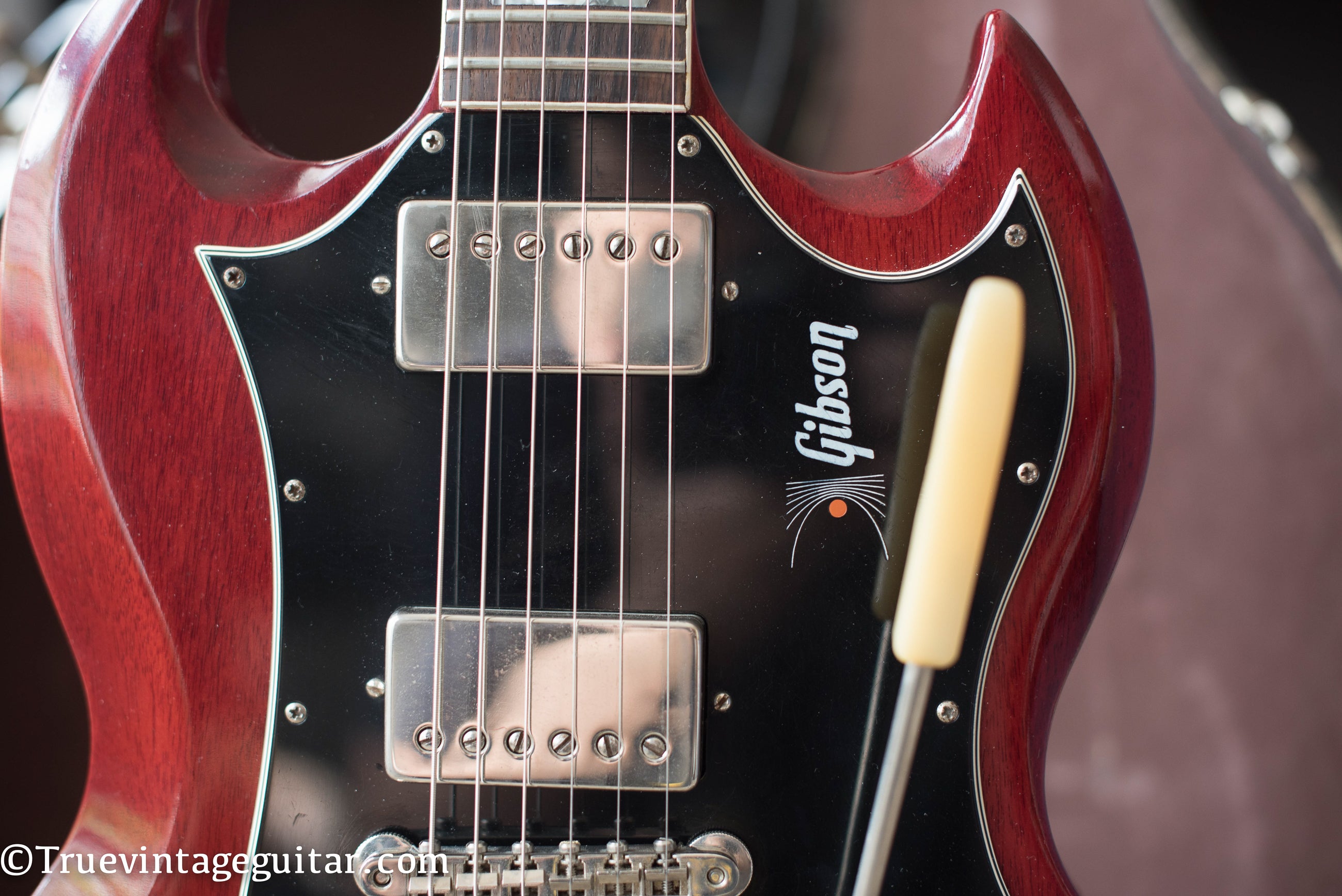 Pickguard logo, 1968 Gibson SG Standard