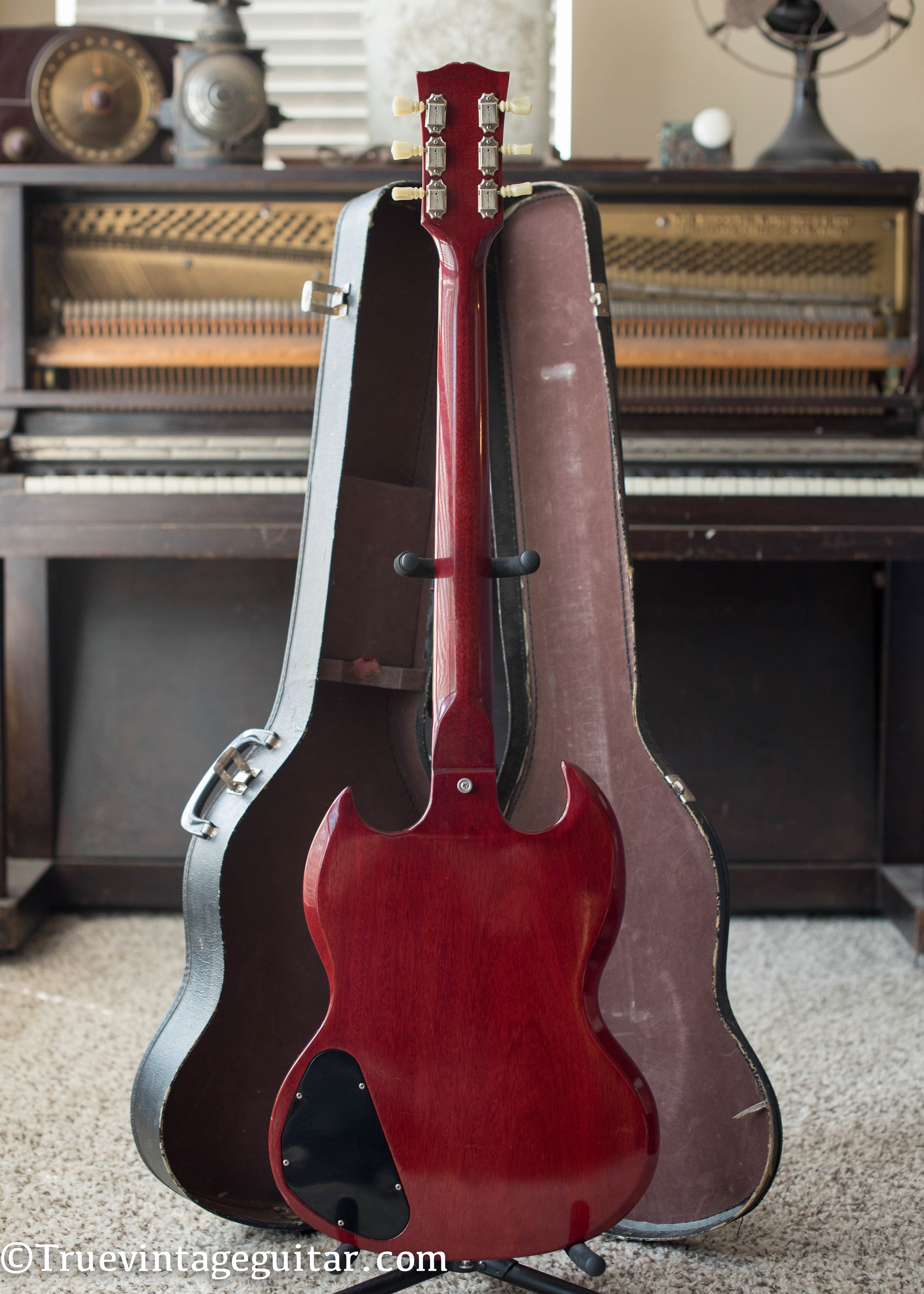 back of Vintage 1968 Gibson SG Standard guitar