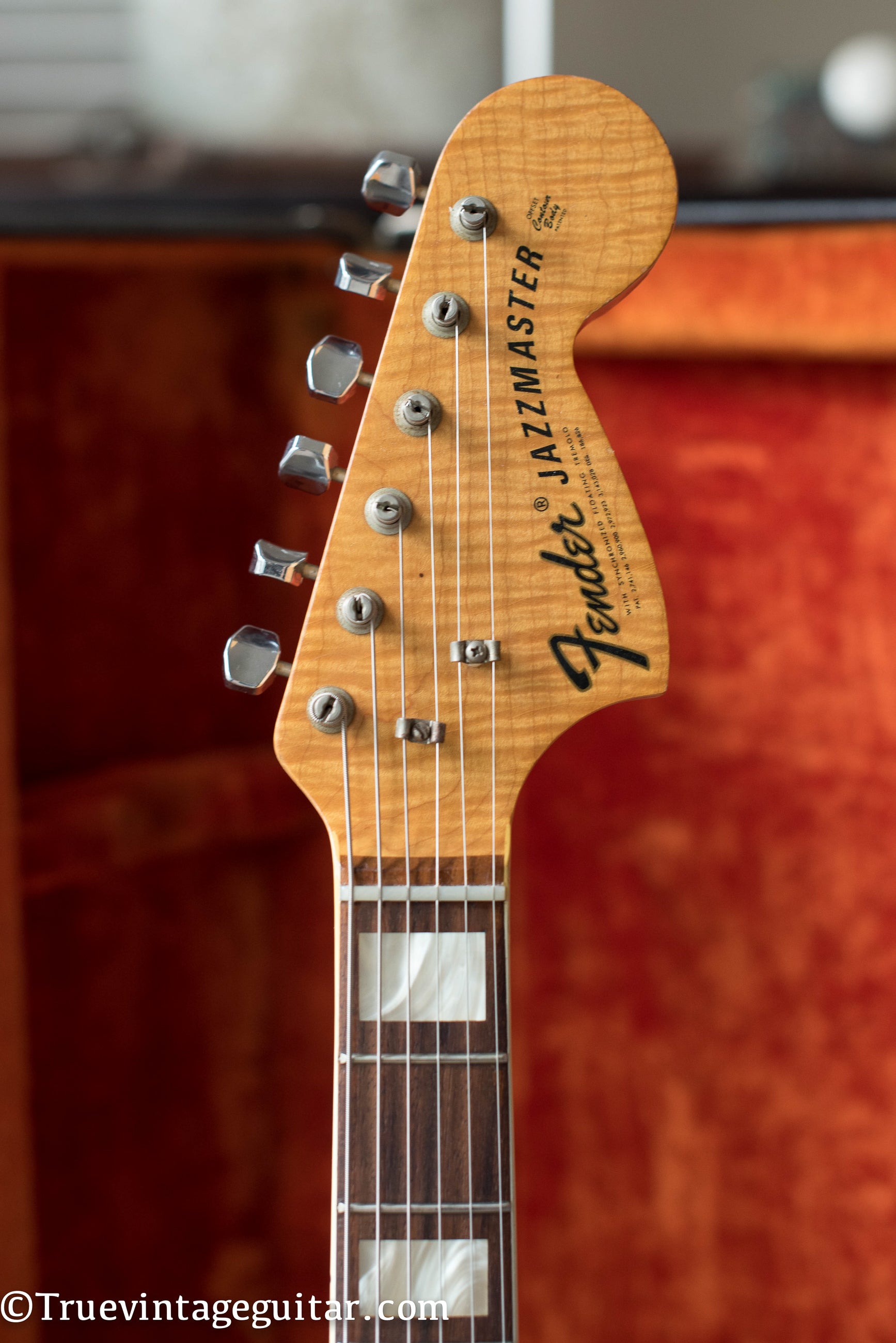 Fender Jazzmaster headstock flame maple 1971