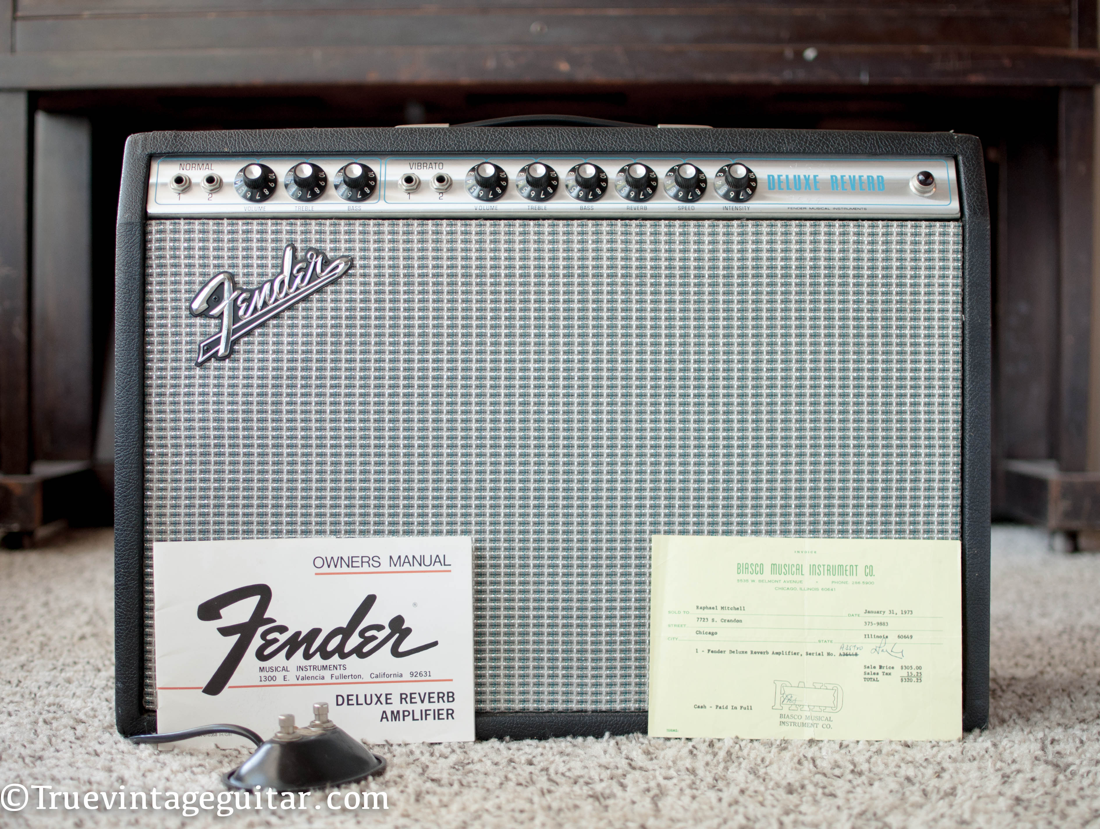 Fender Deluxe Reverb silver faceplate guitar amp 1972