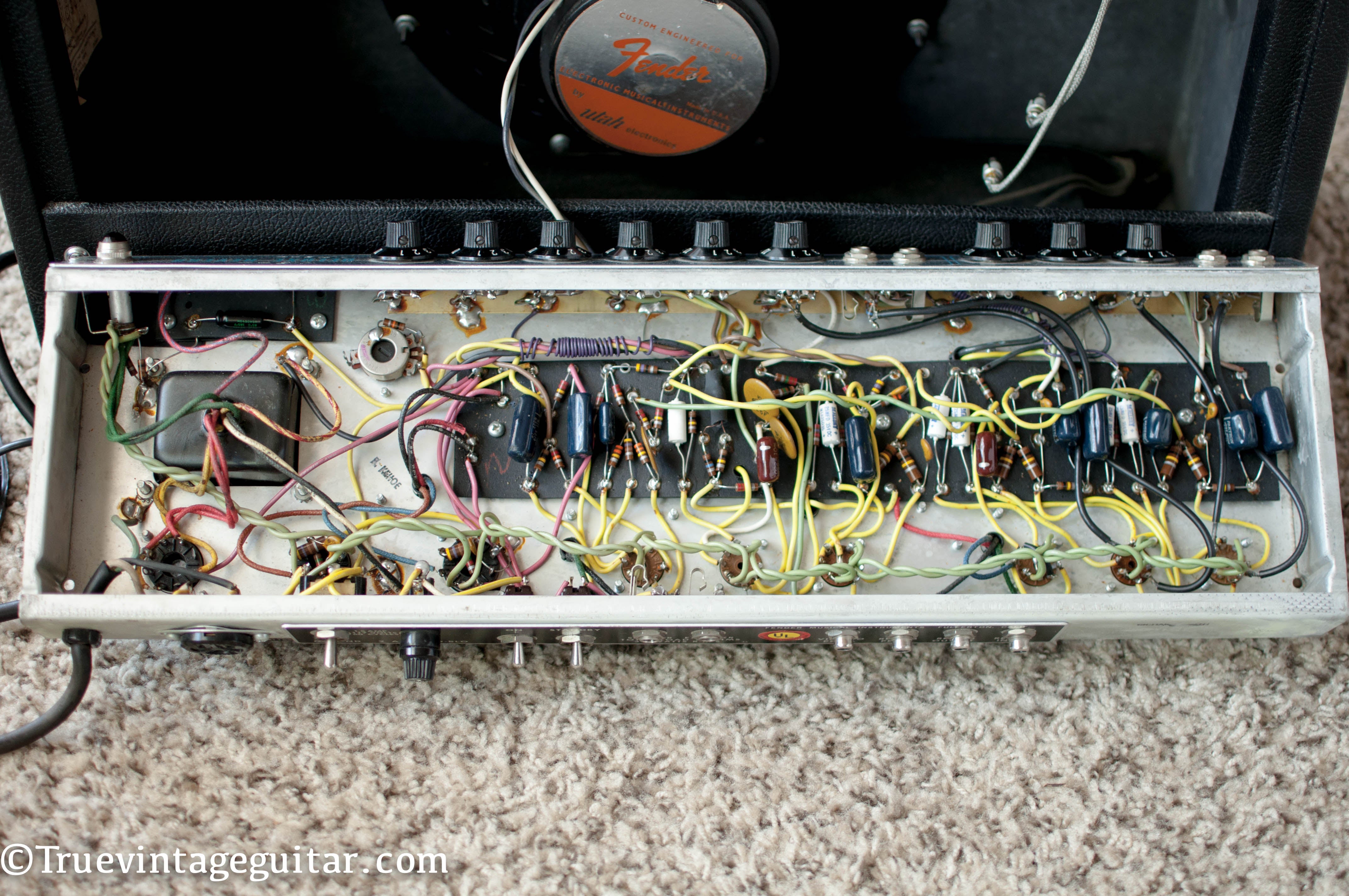 hand wired circuit board 1972 Fender Deluxe Reverb amp