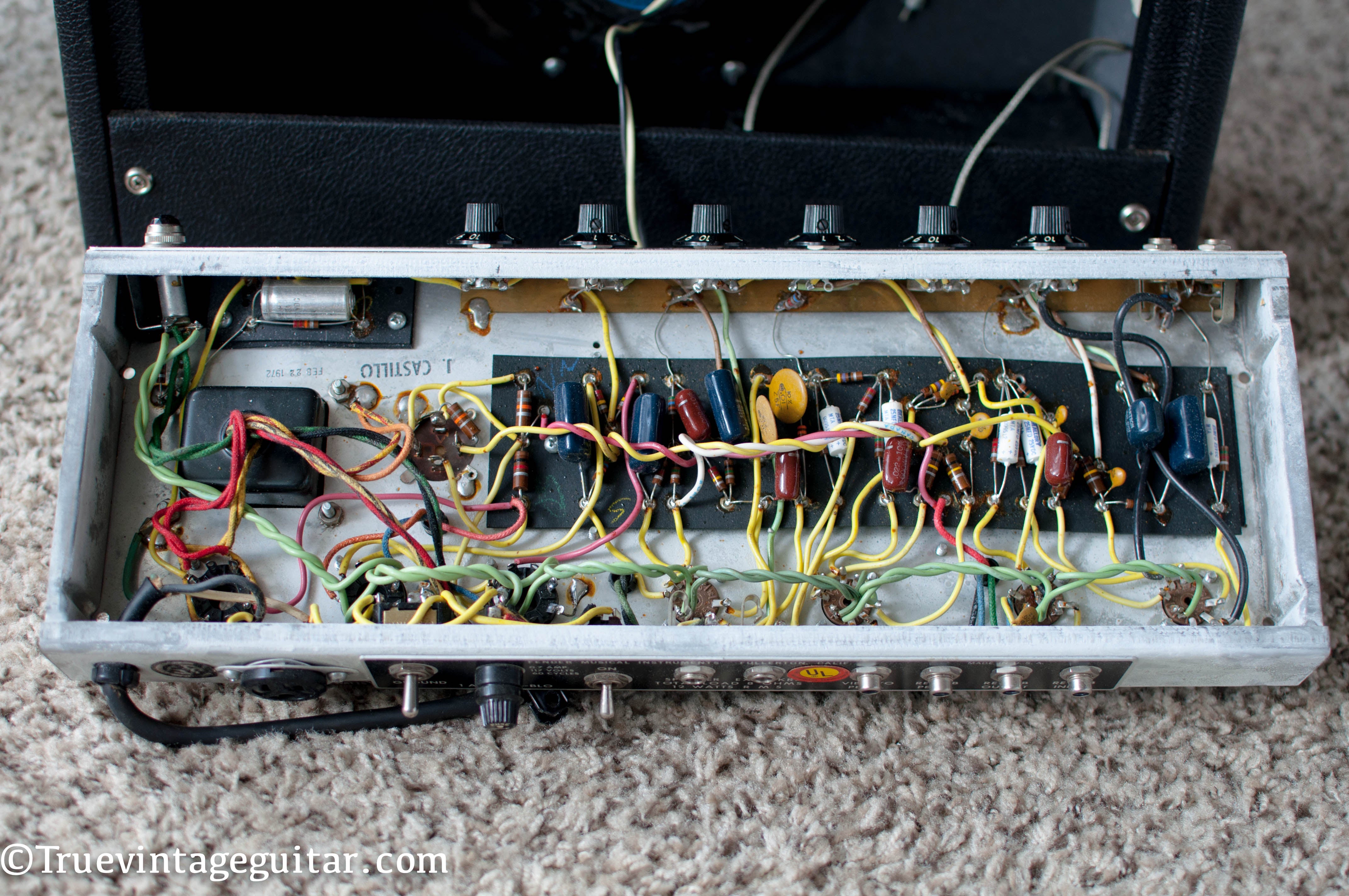 Chassis, circuit board, 1972 Fender Princeton Reverb amp
