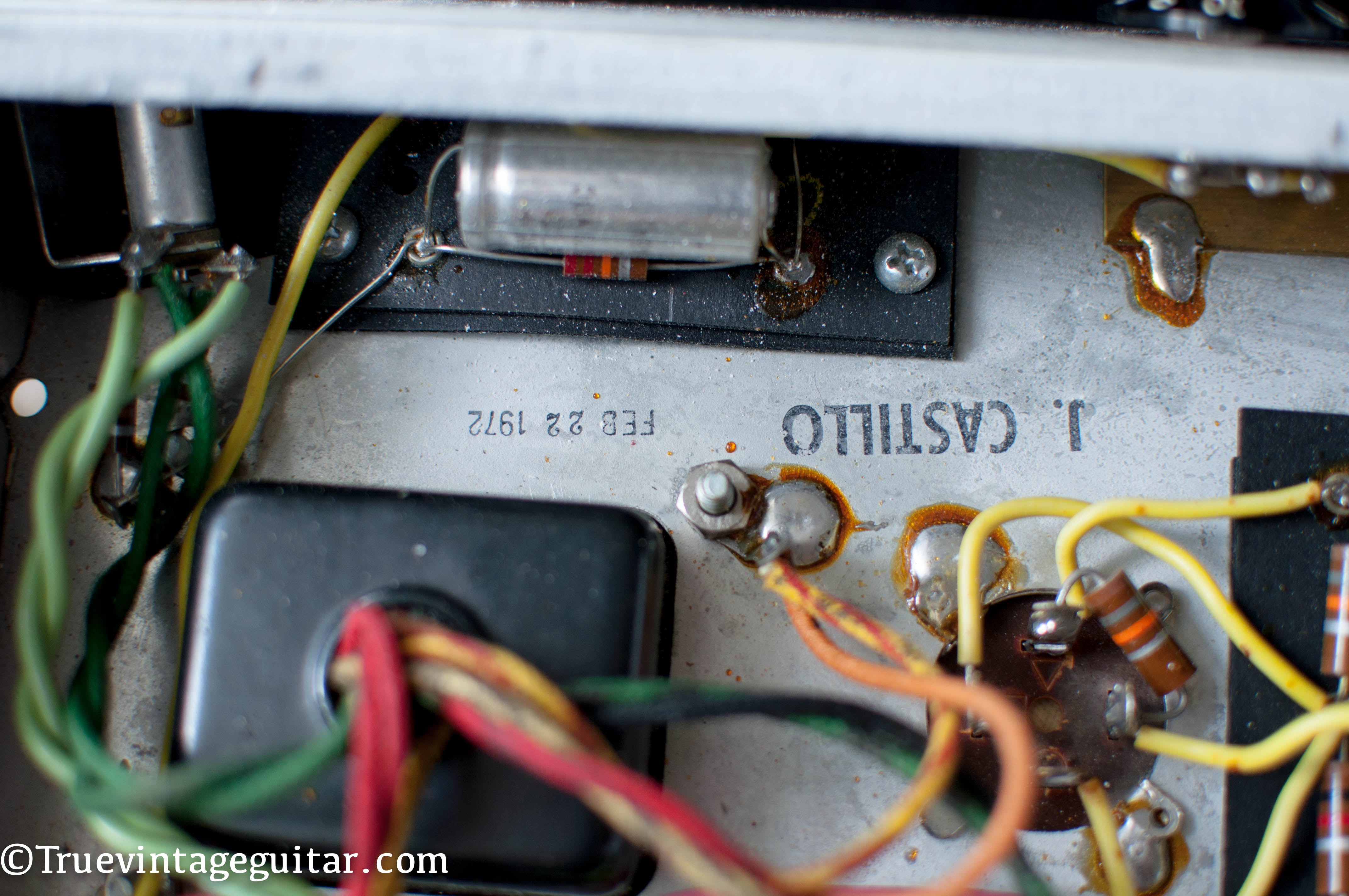 Fender amp chassis date stamp February 22, 1972