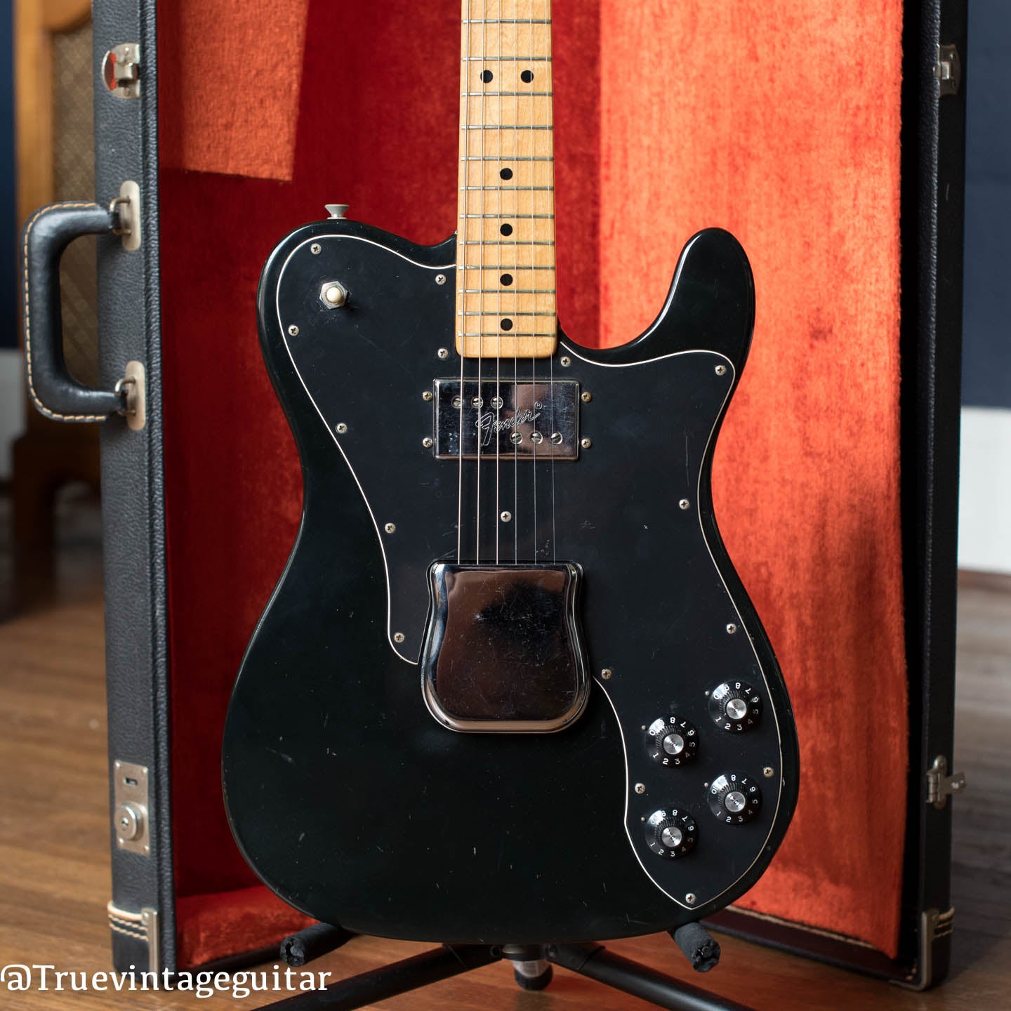 Black Fender Telecaster Custom electric guitar, vintage 1974