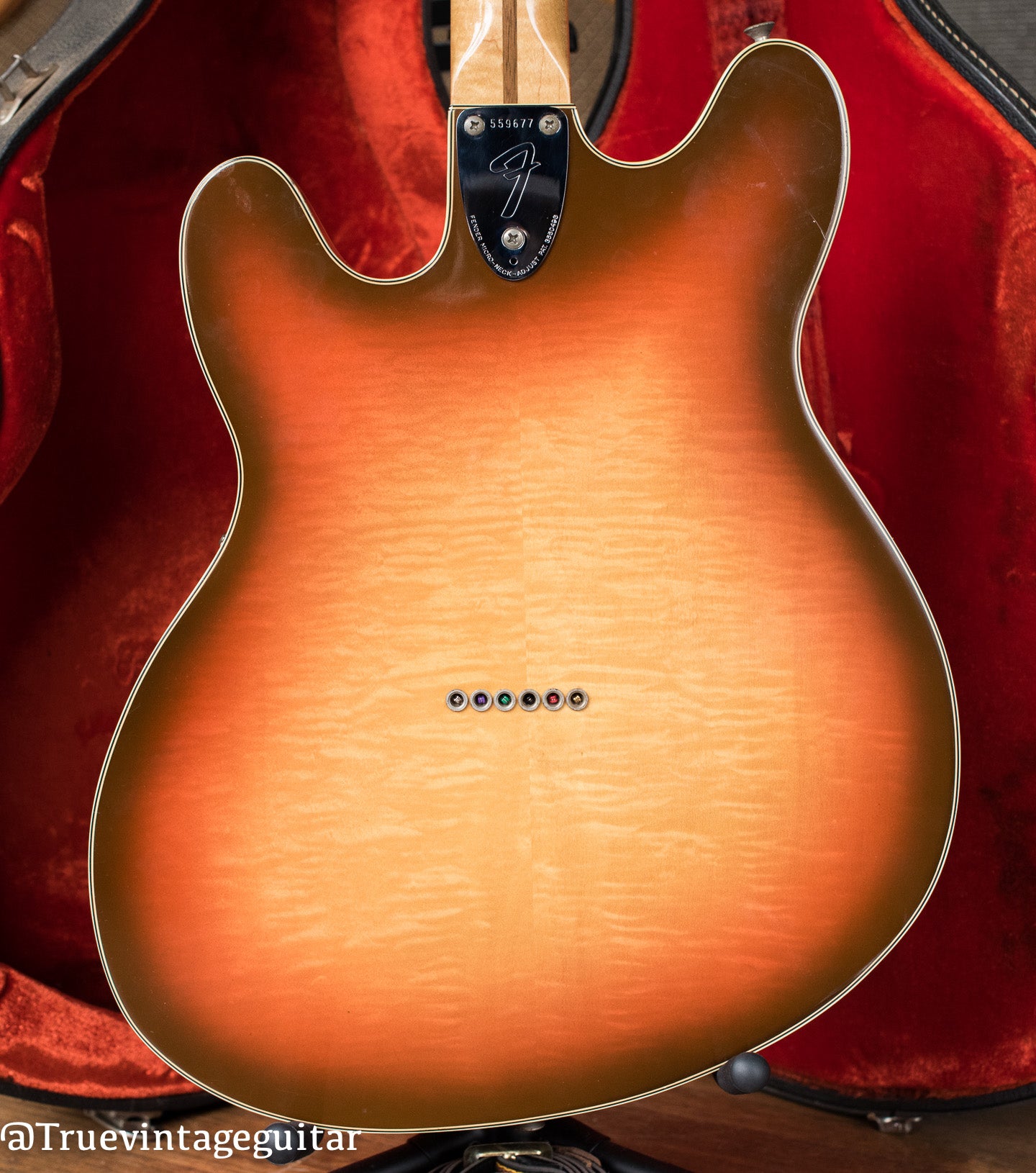 Flame Maple back, Vintage 1974 Fender Starcaster Sunburst