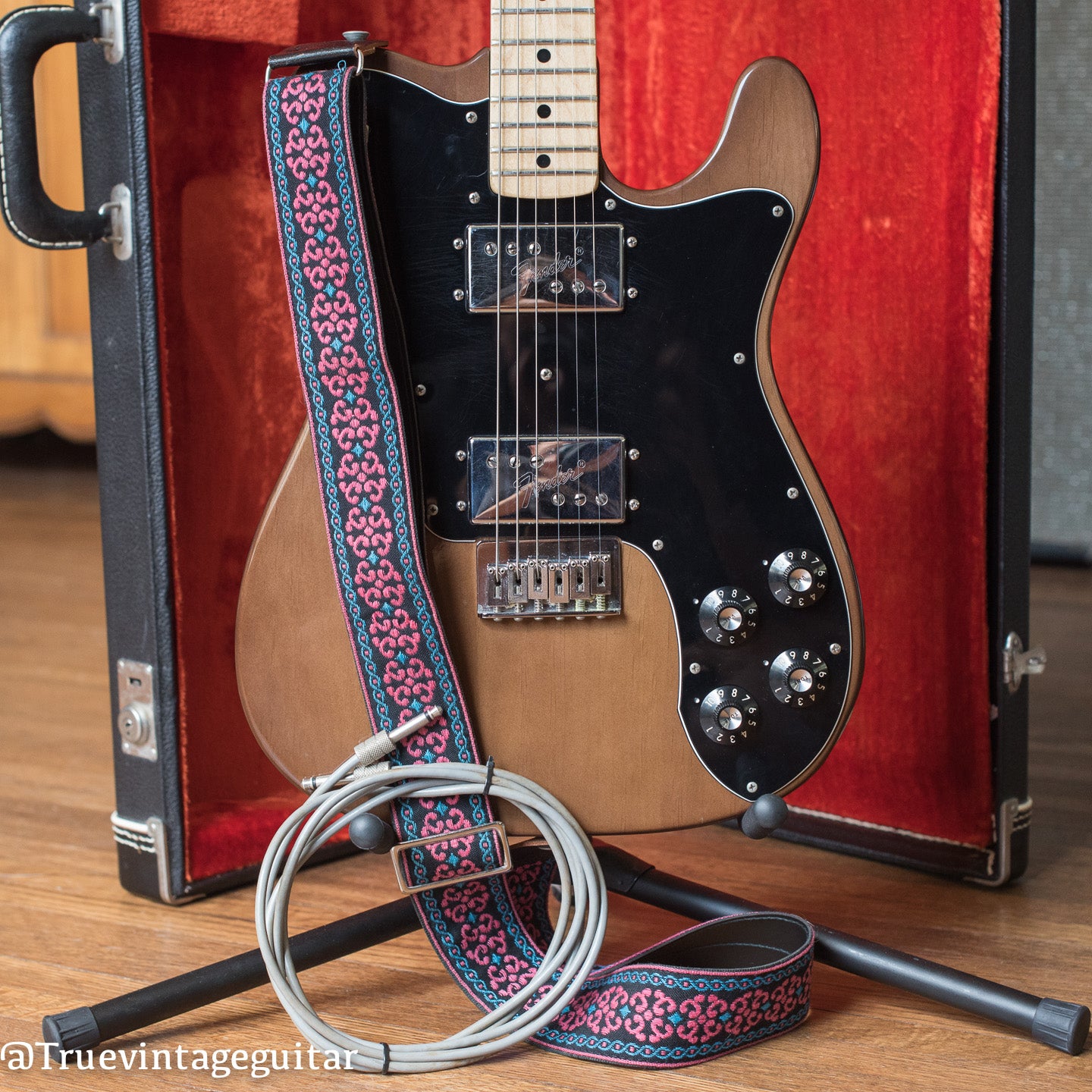 Vintage 1974 Fender Telecaster Deluxe guitar mocha