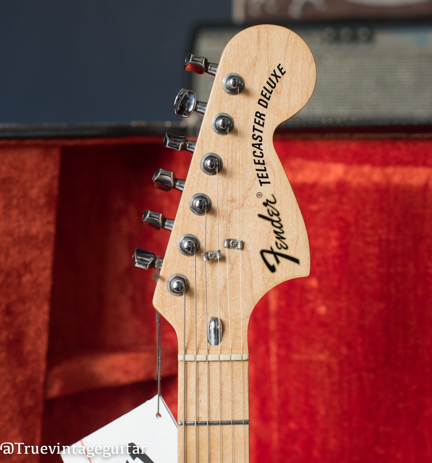 Headstock, vintage 1974 Fender Telecaster Deluxe guitar