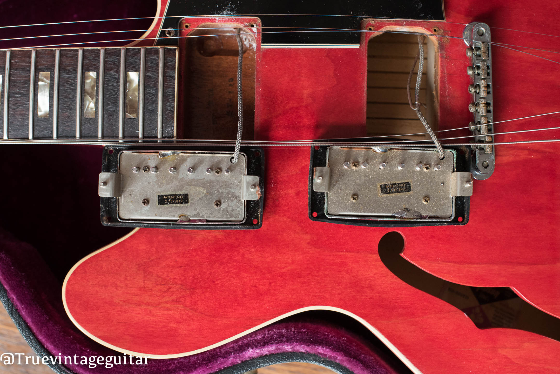 Patent Sticker Humbucker pickups, 1974 Gibson ES-335