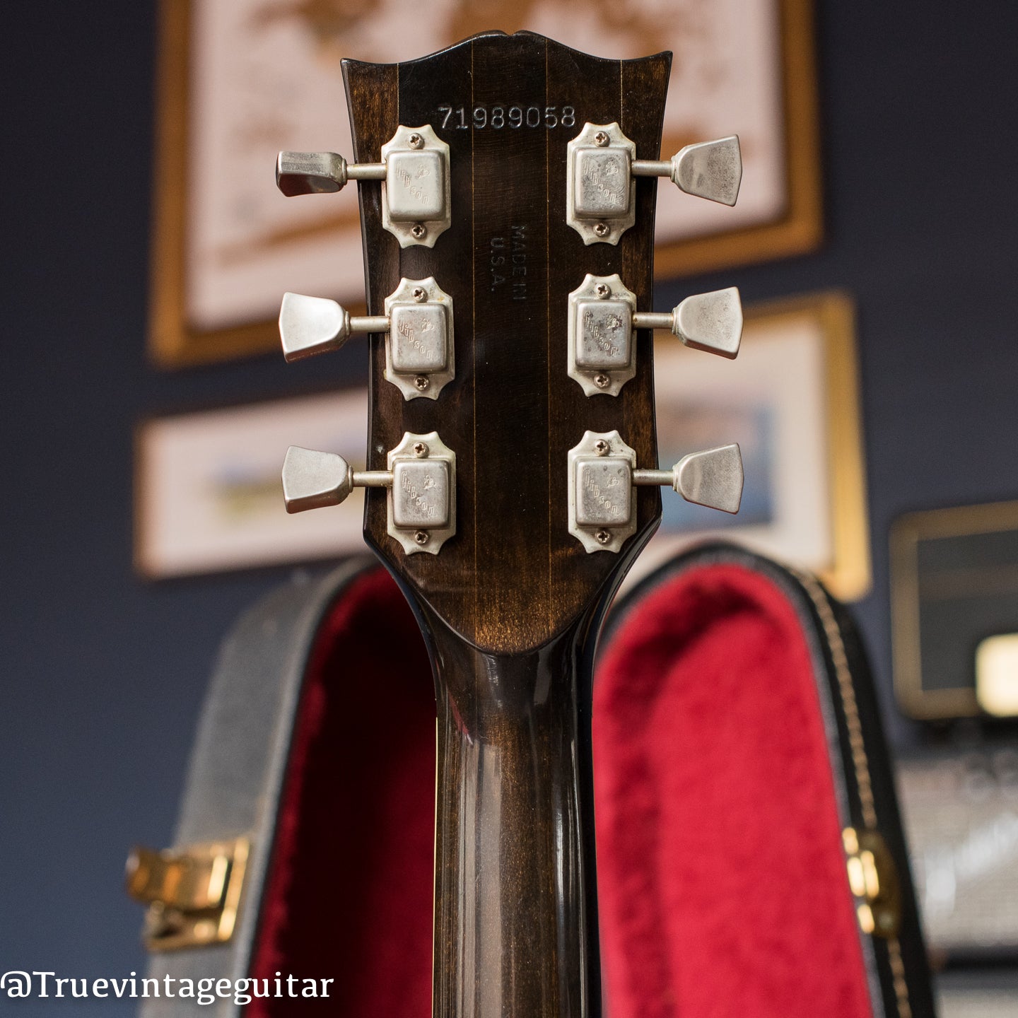 1979 Gibson ES-335 Walnut back of headstock