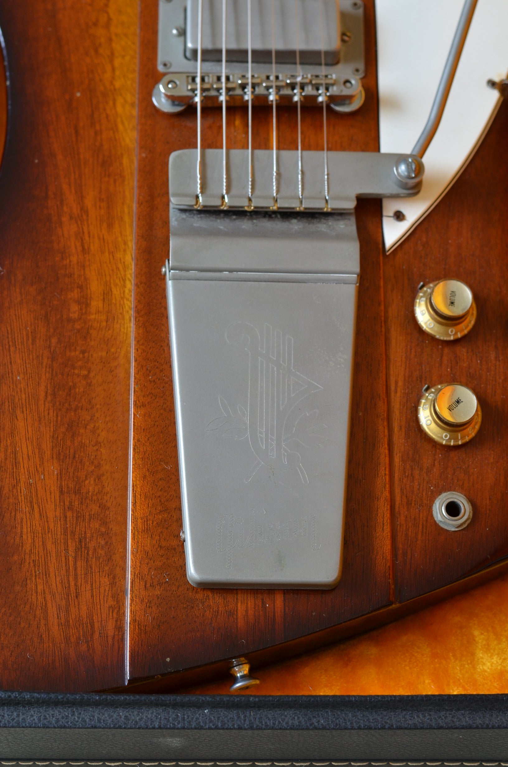 Lyre tailpiece, Gibson Deluxe Vibrola, 1964 Firebird V