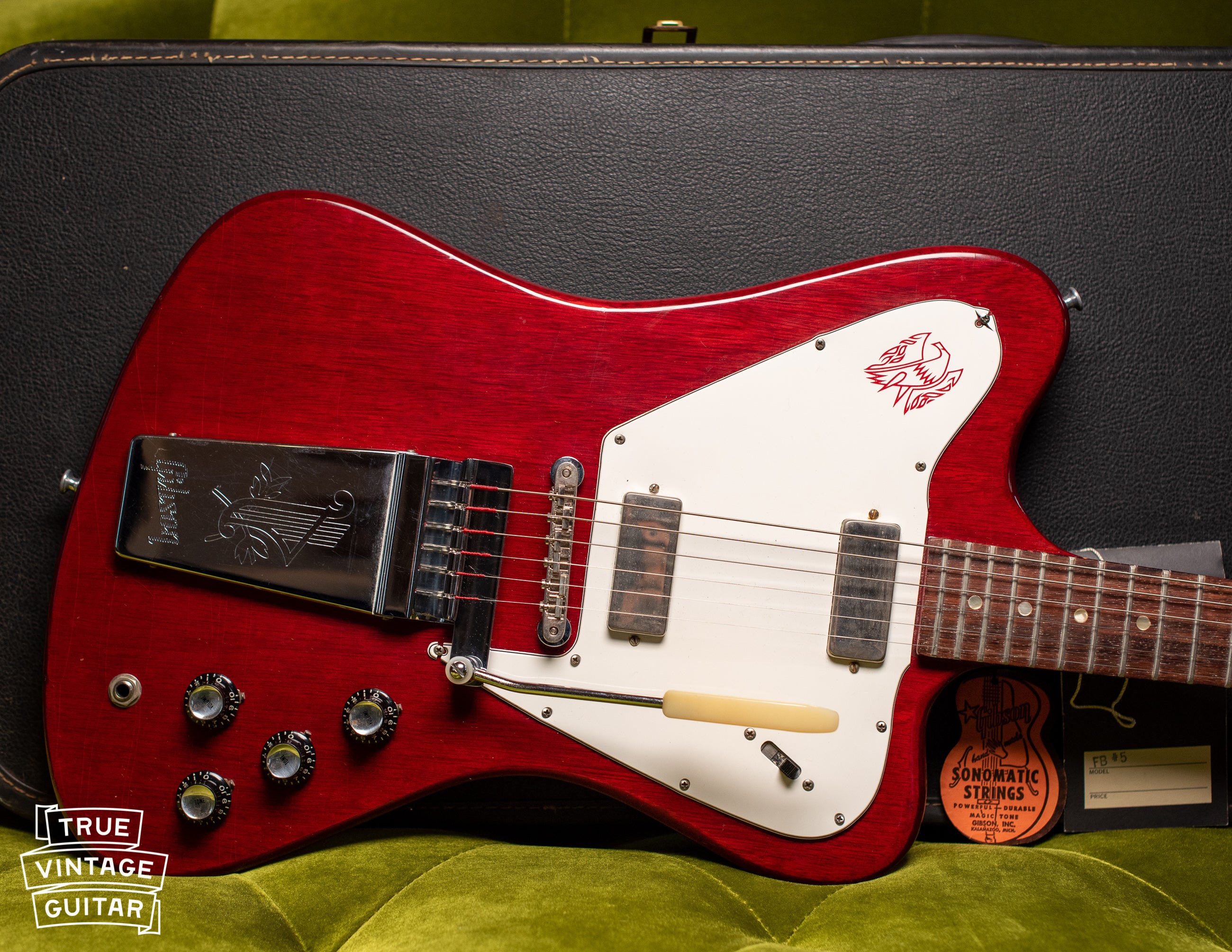 Vintage 1965 Gibson Firebird V Cherry Red electric guitar