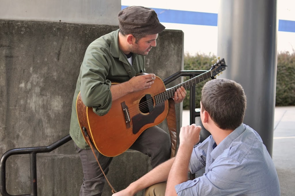 Gregory Alan Isakov with vintage Gibson J-50 acoustic guitar