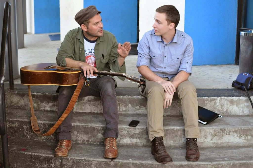 Gregory Alan Isakov with vintage Gibson J-50 acoustic guitar