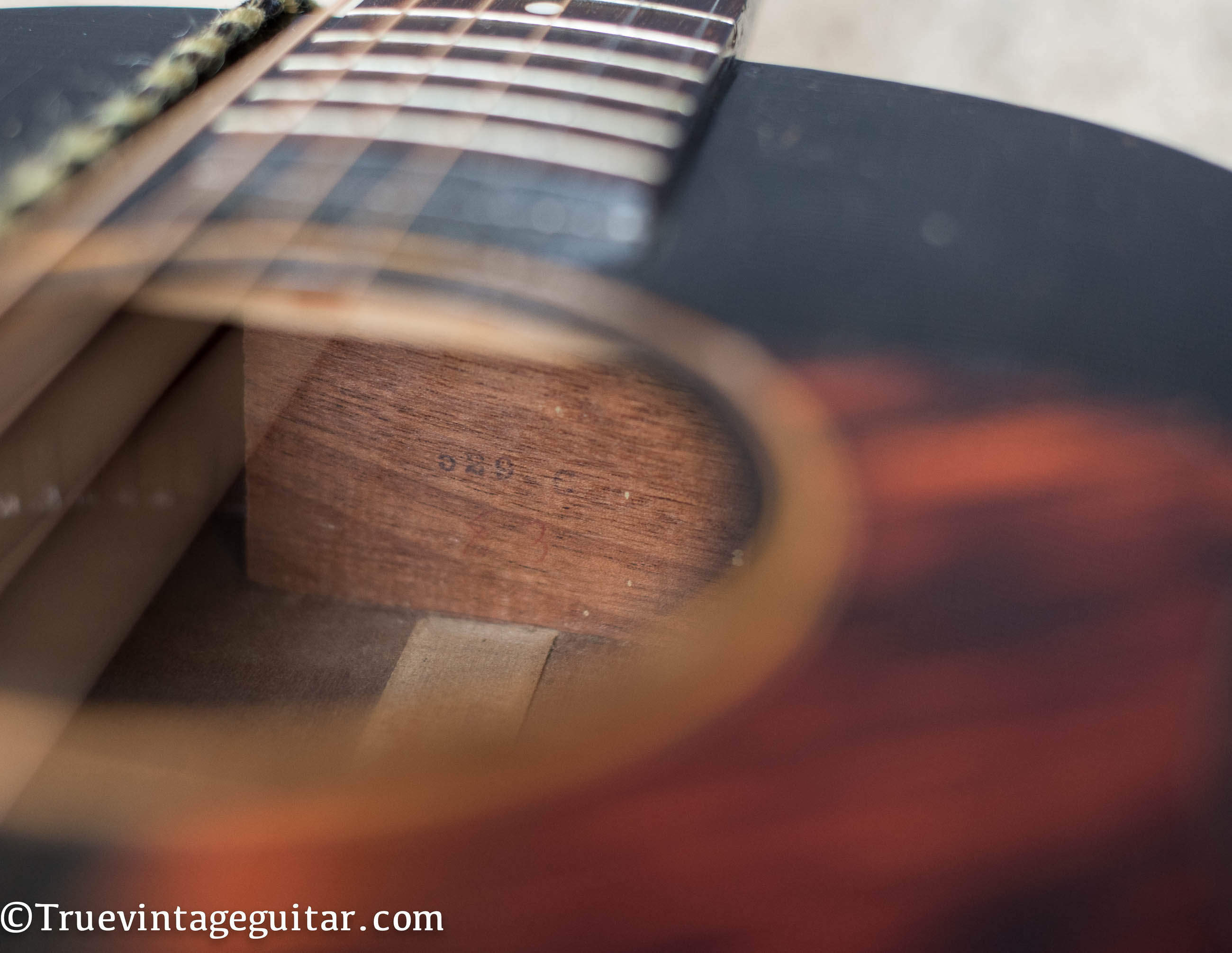 Gibson factory order number, FON, neck block, 1930s guitar