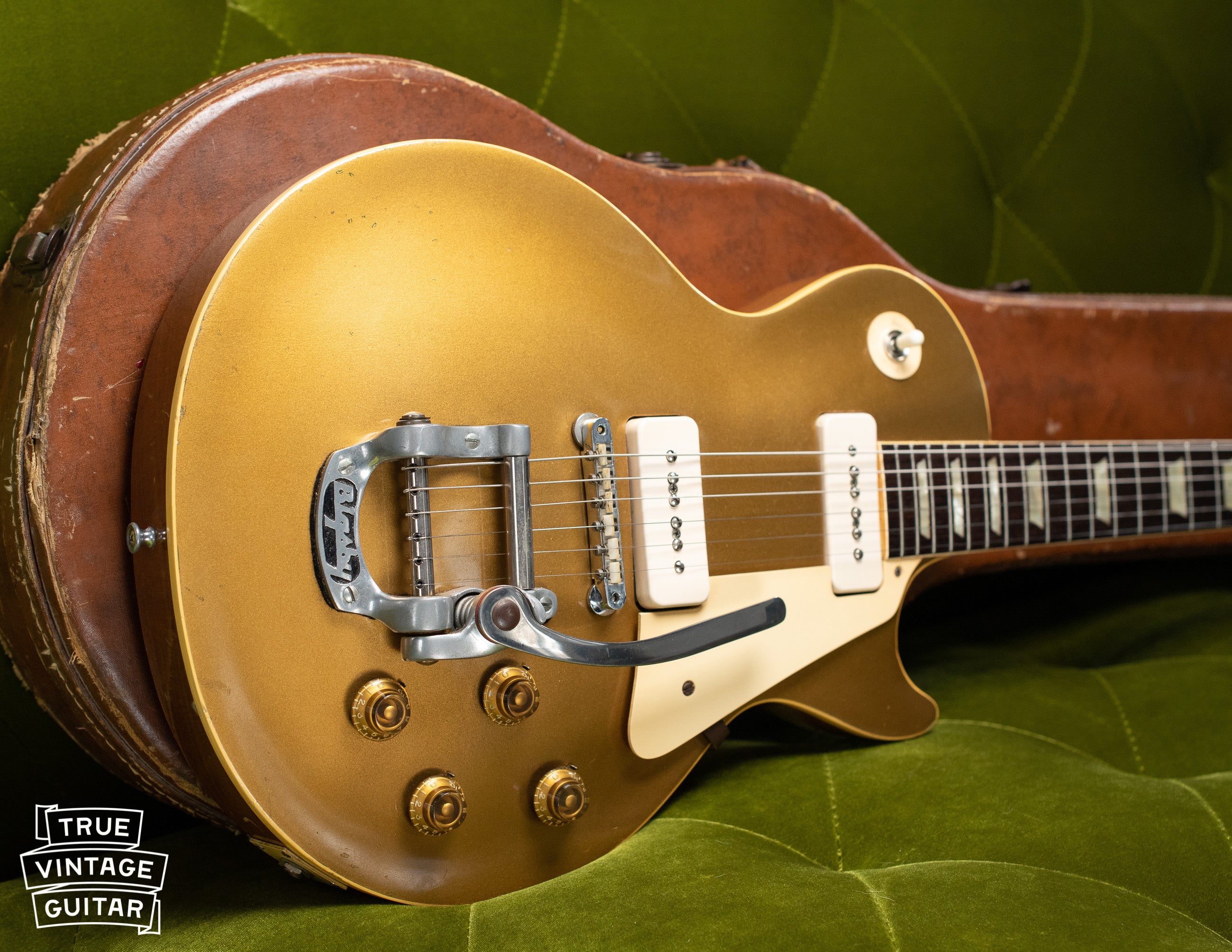 Vintage 1955 Gibson Les Paul Model goldtop electric guitar