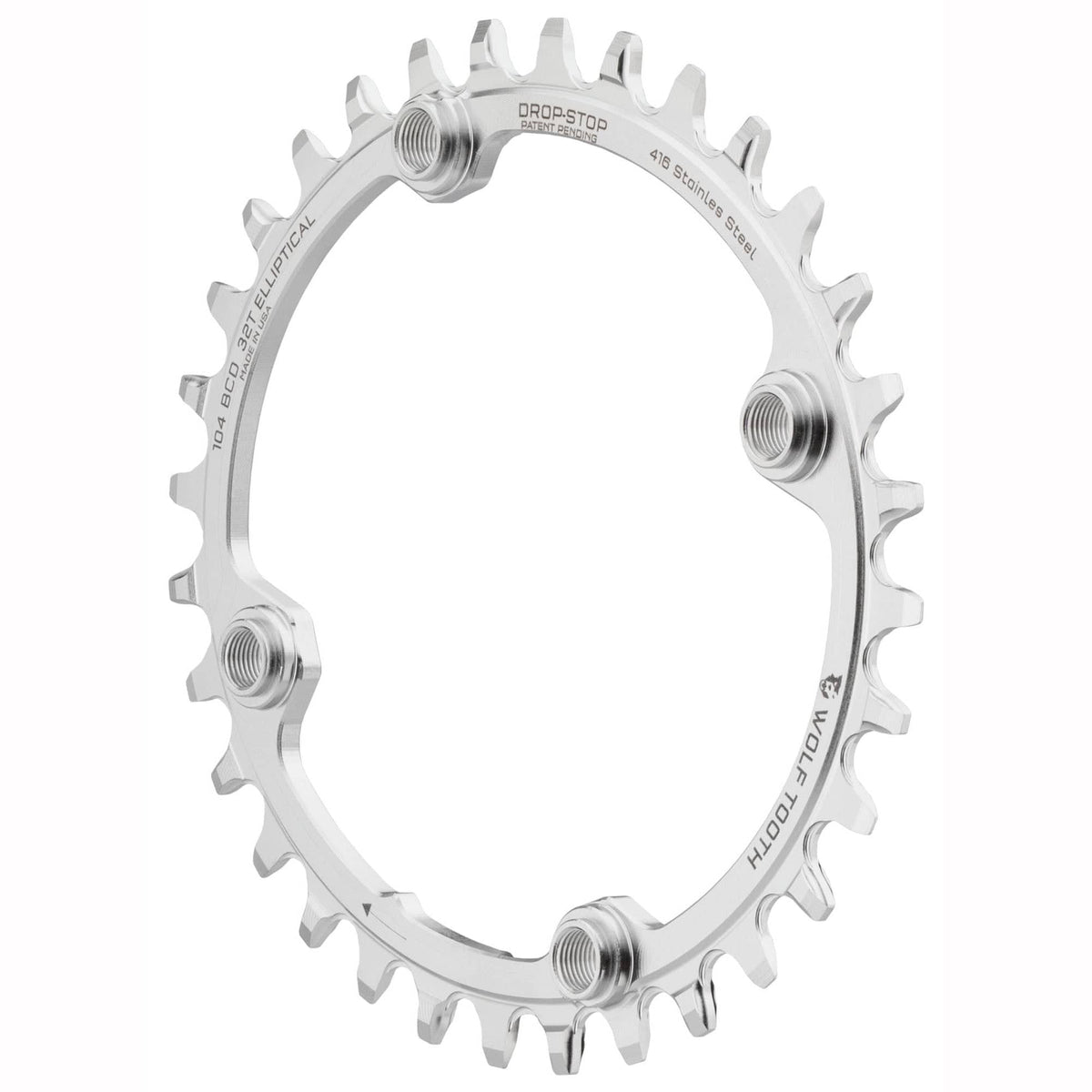 Elliptical 104 BCD 32t Stainless Steel Chainrings – Wolf Tooth Components